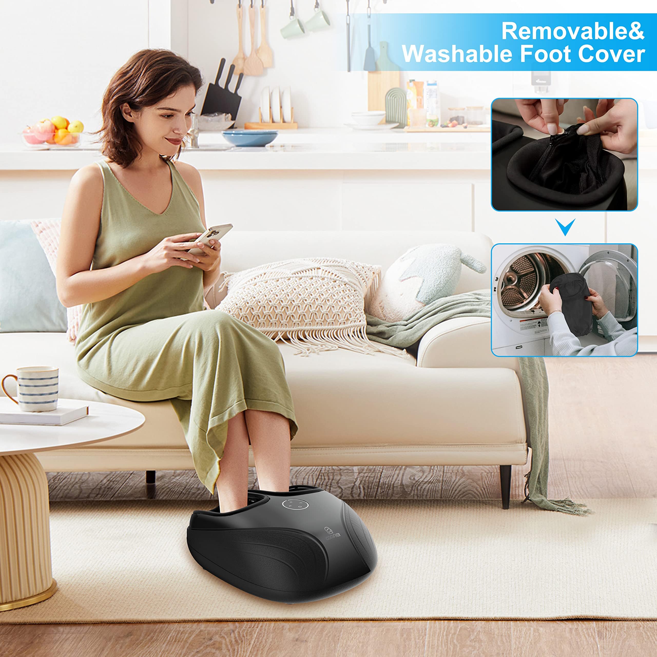 COMFIER massager removable washable sleeves simplify cleaning and odor control