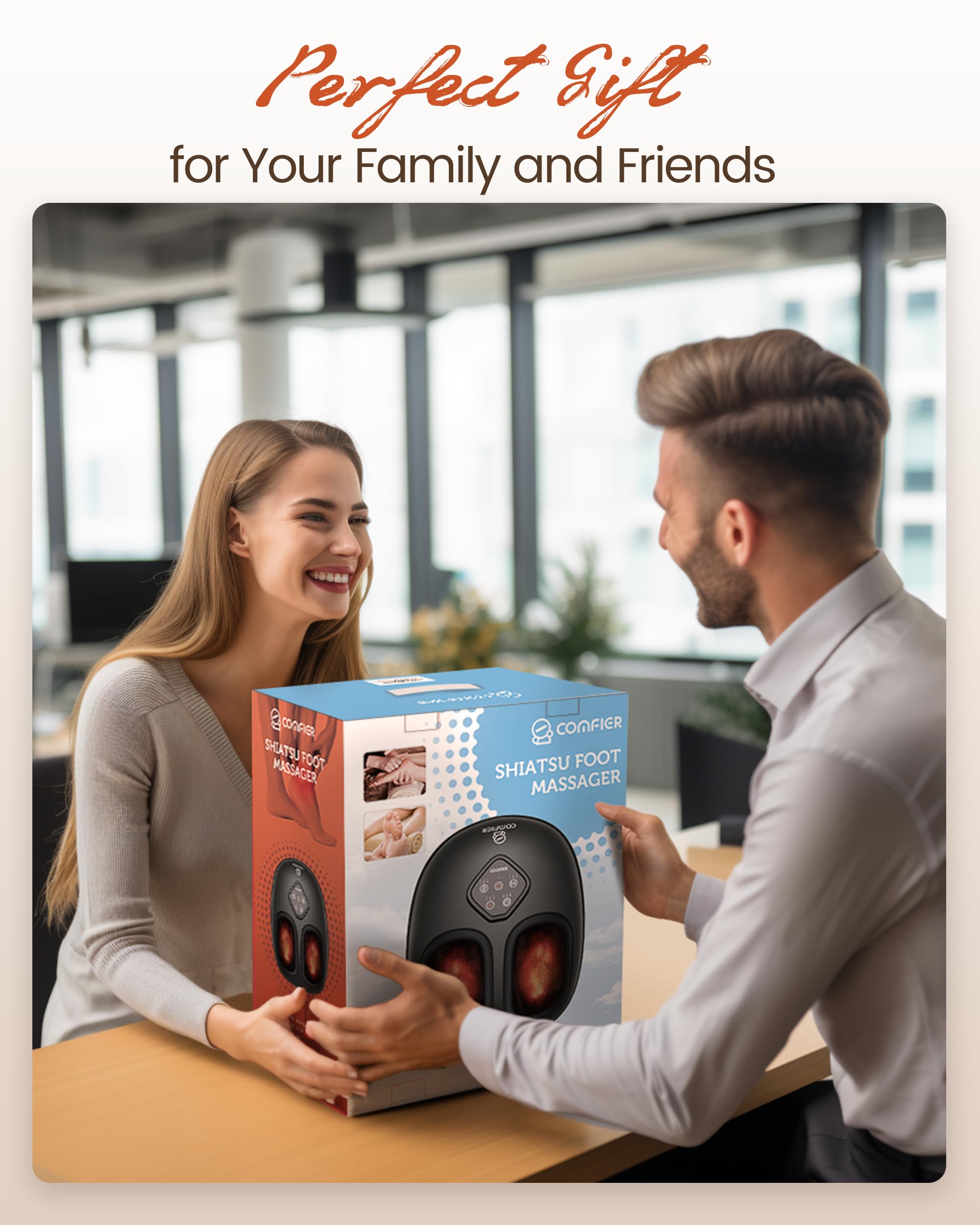 COMFIER Foot Massager unboxing packaging and setup