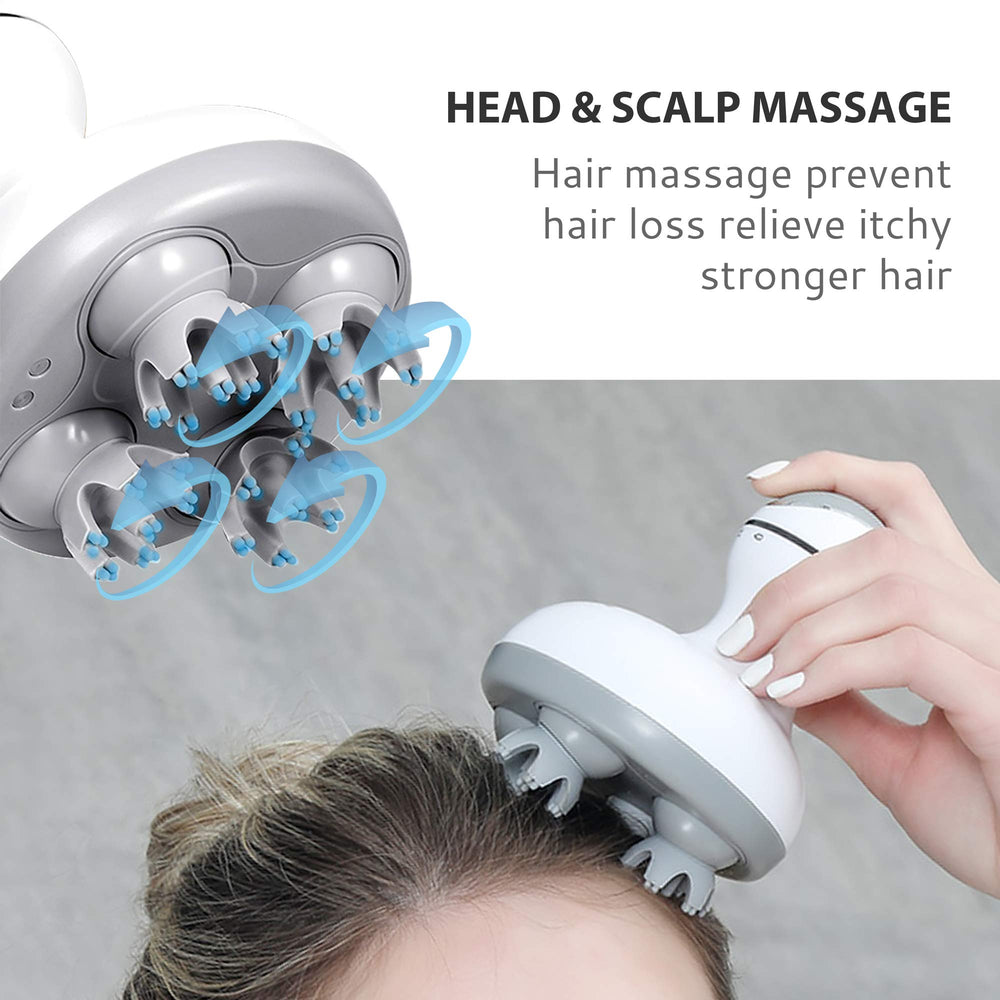 COMFIER massager held in hand to illustrate portable cordless use