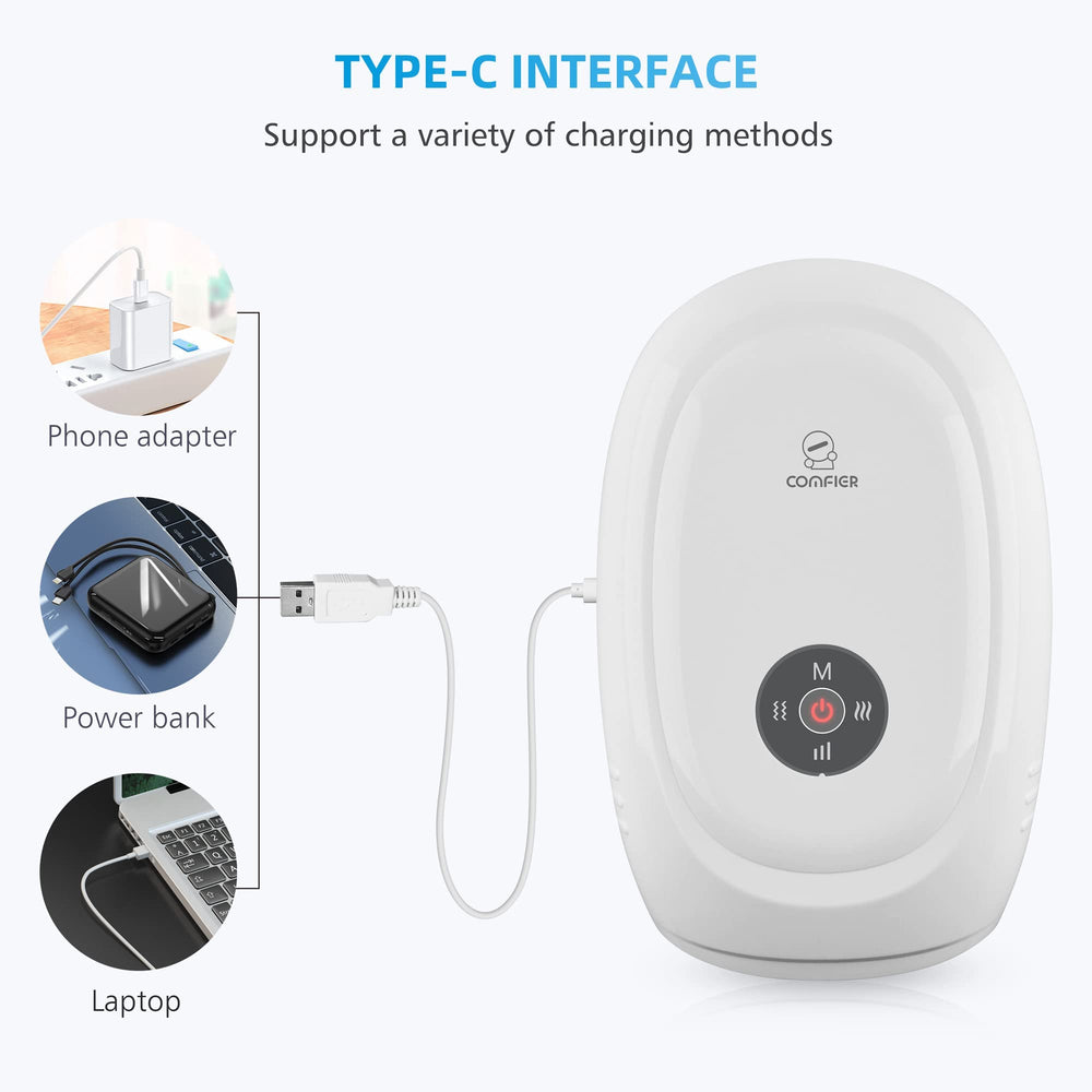 COMFIER hand massager compact cordless design suitable for travel and quick relief.