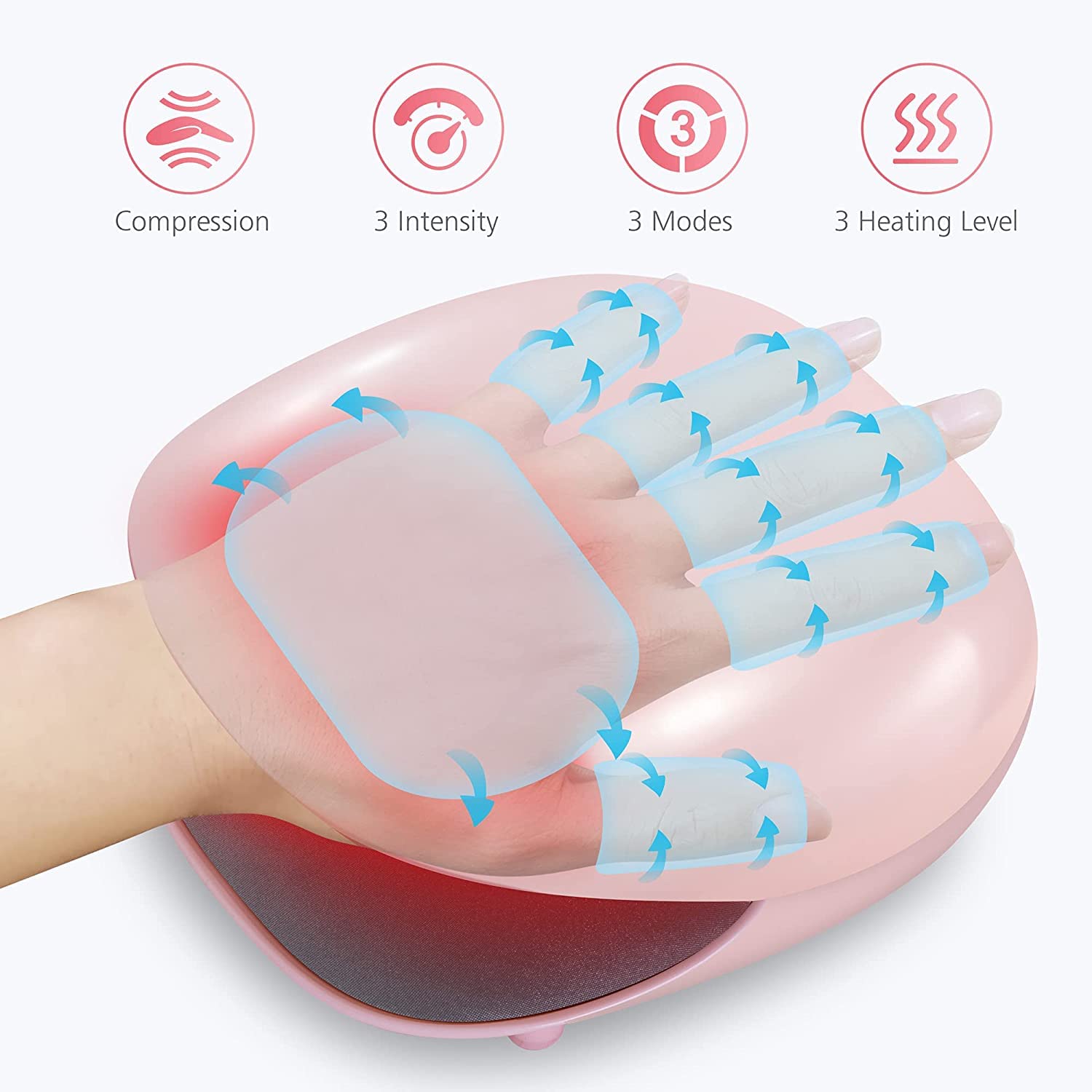 COMFIER palm massager applying targeted compression across fingers and palms