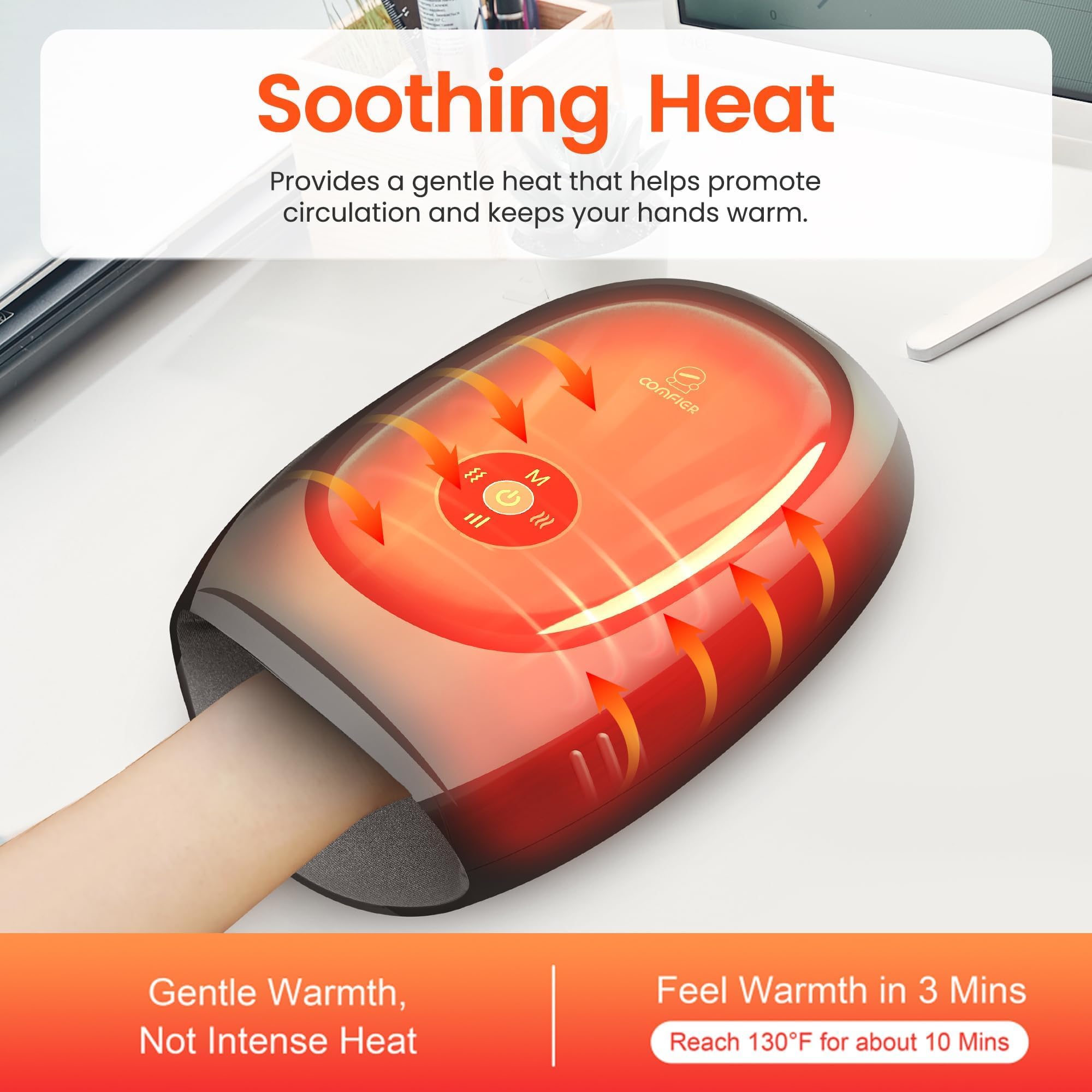 COMFIER App interface for easy, customizable massage sessions