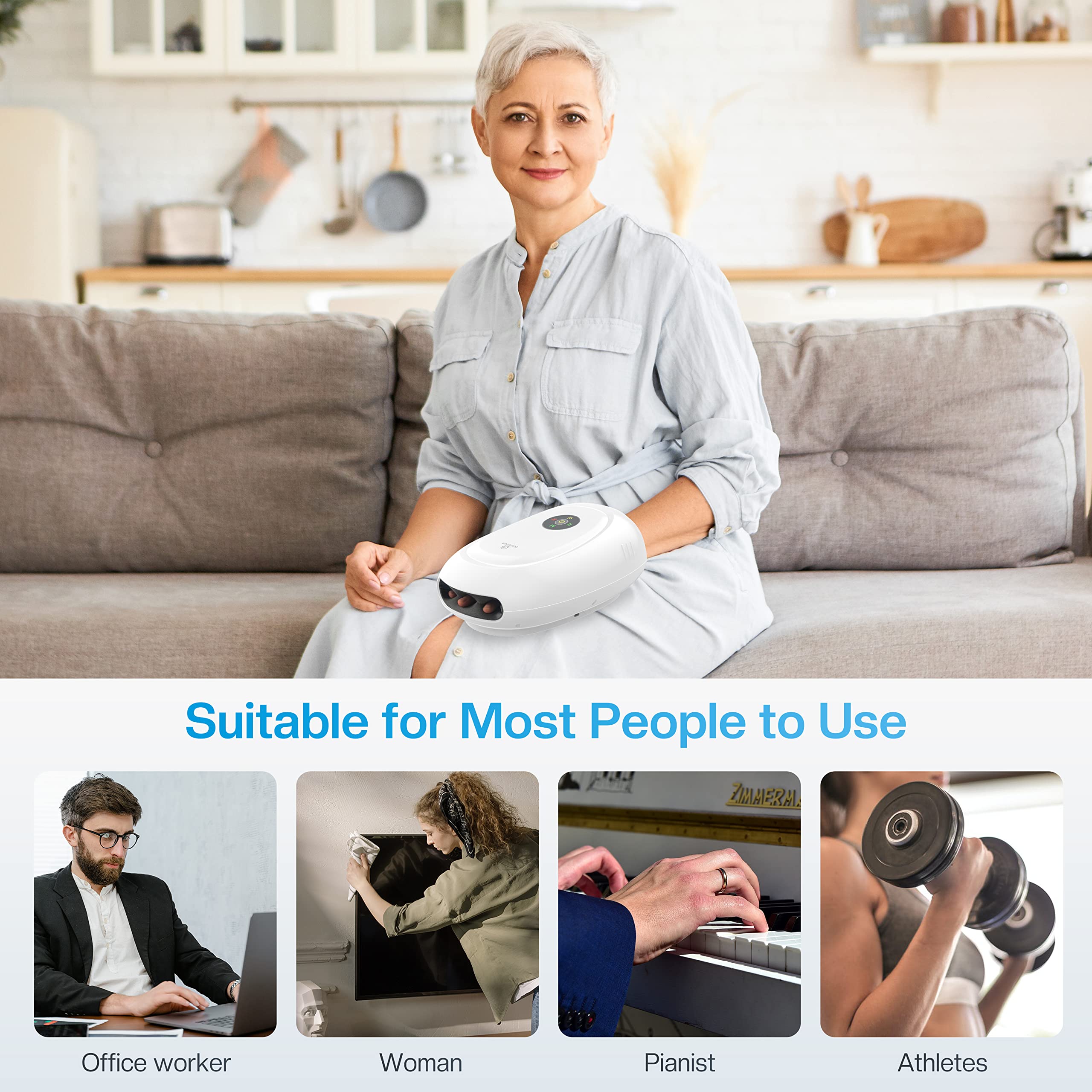 COMFIER hand massager gift-ready packaging appealing to caregivers and professionals.