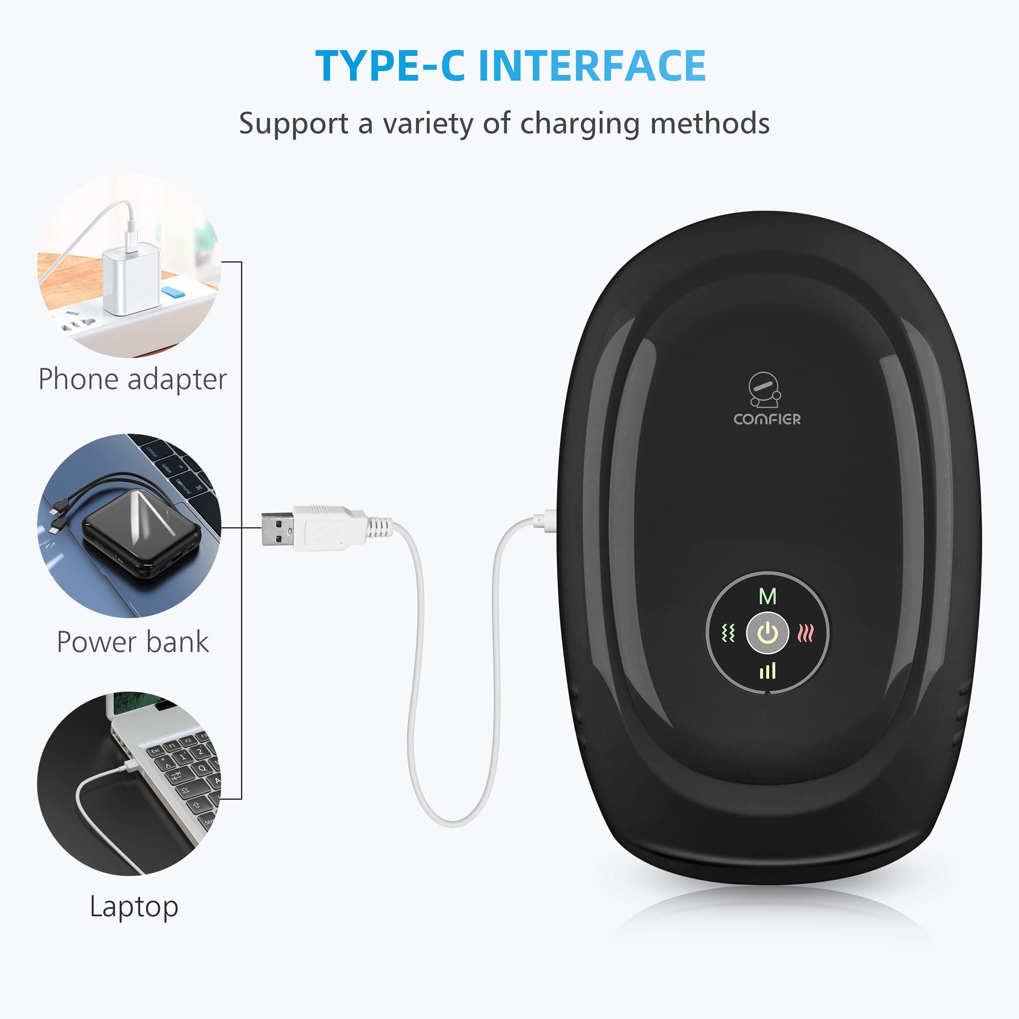 COMFIER cordless portable massager ready for home or travel.