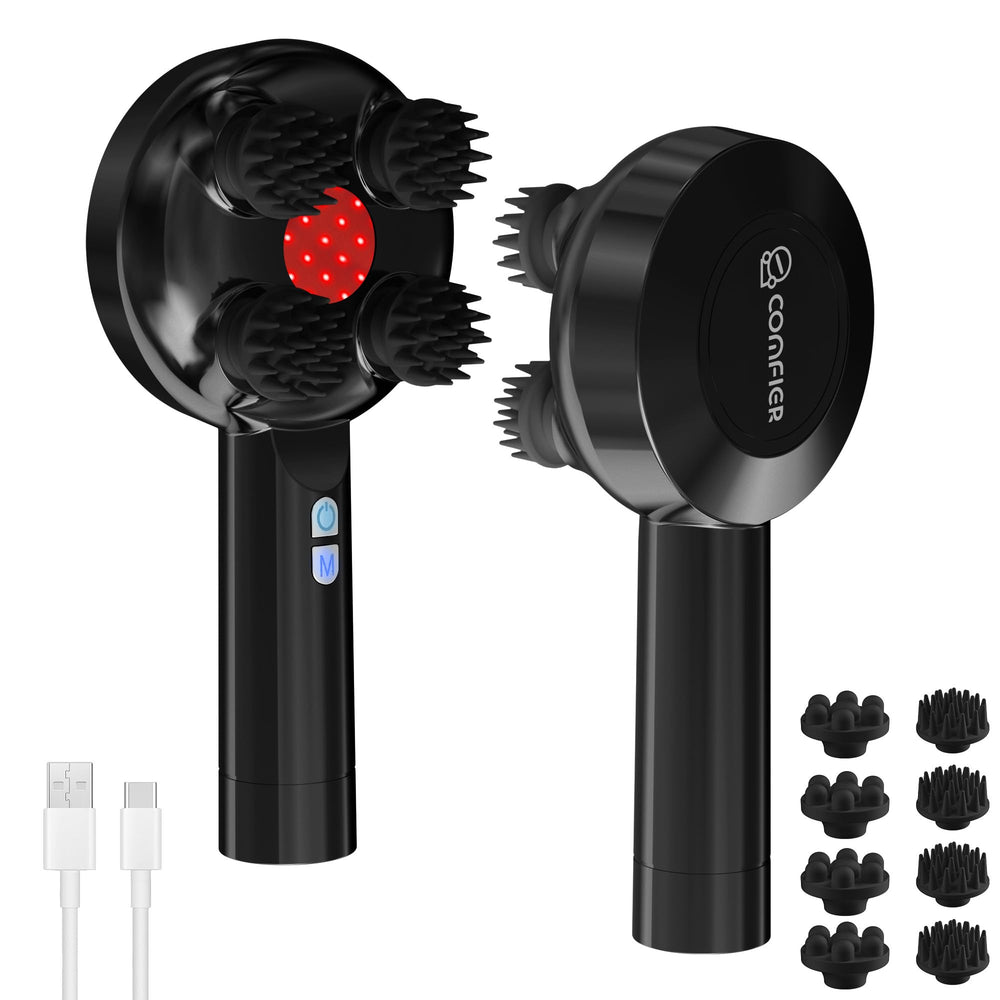 COMFIER handheld scalp massager in hand for relaxing scalp stimulation