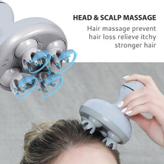 COMFIER head massager with four rotating heads for scalp relaxation