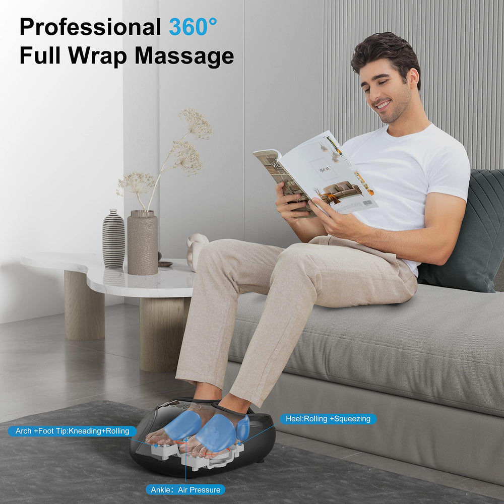 COMFIER heated foot massager heat function provides fast warmth for tired muscles