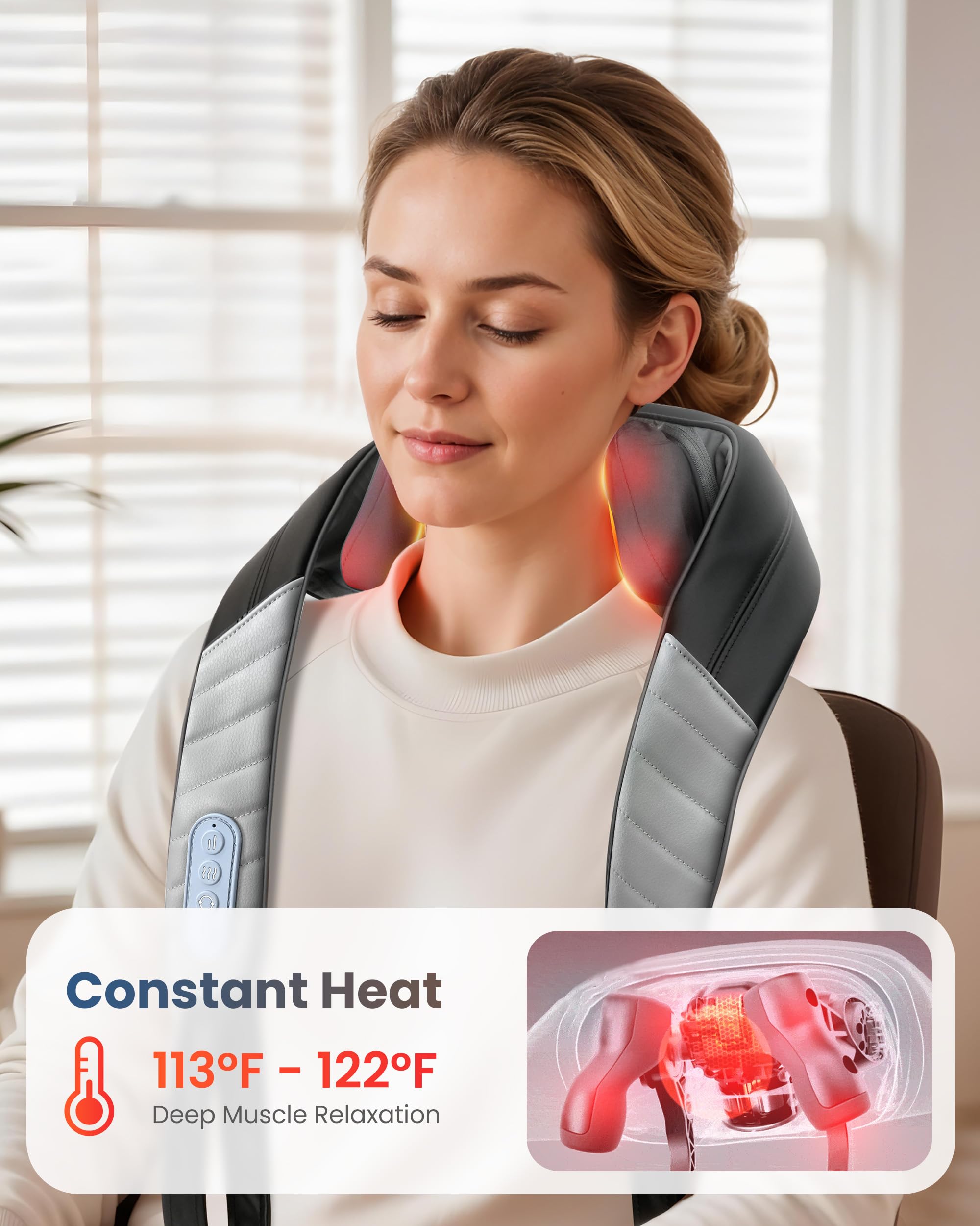 COMFIER heating function close-up shows deeper relaxation potential