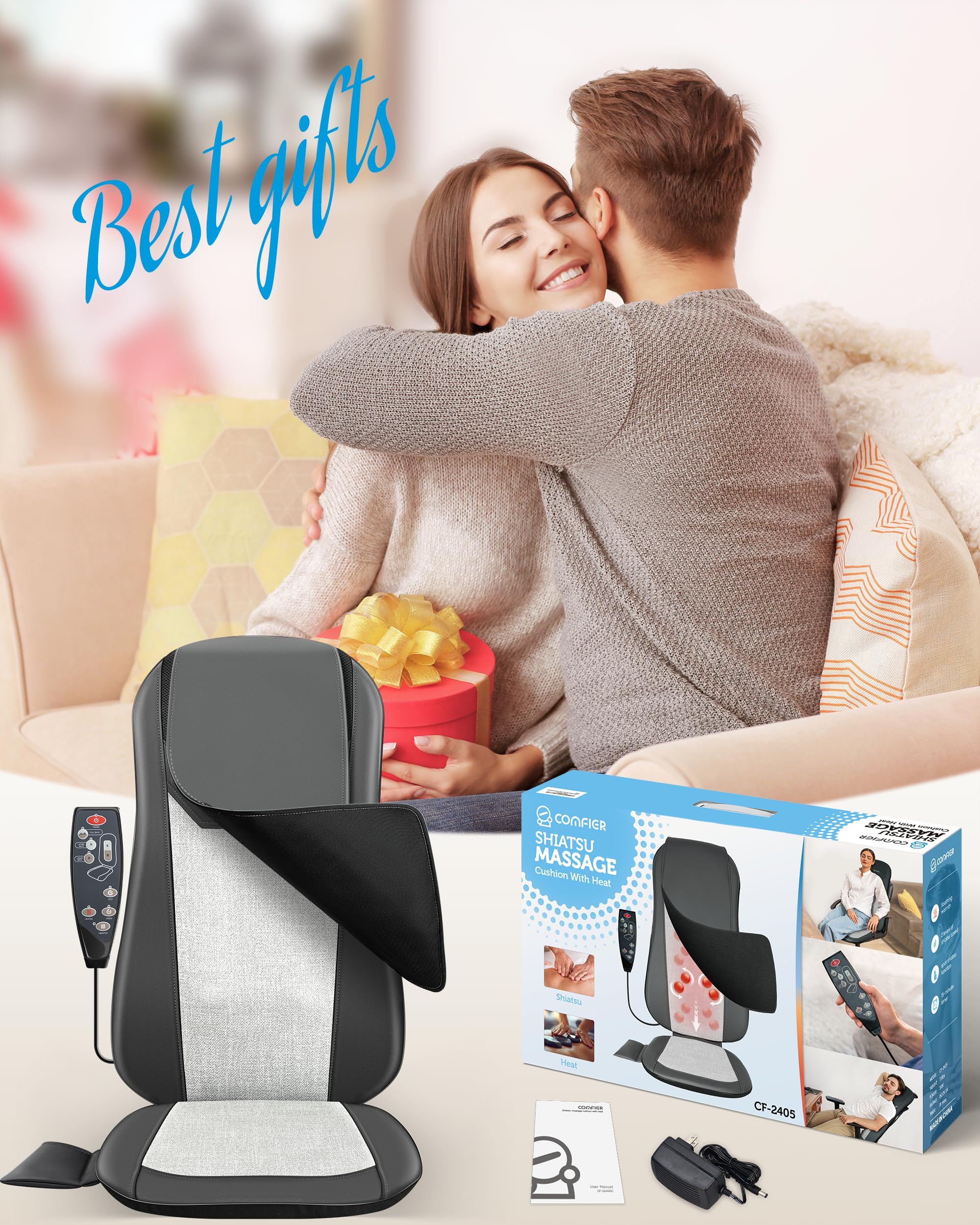 COMFIER lightweight 6.1 lbs massager is portable for home and office.