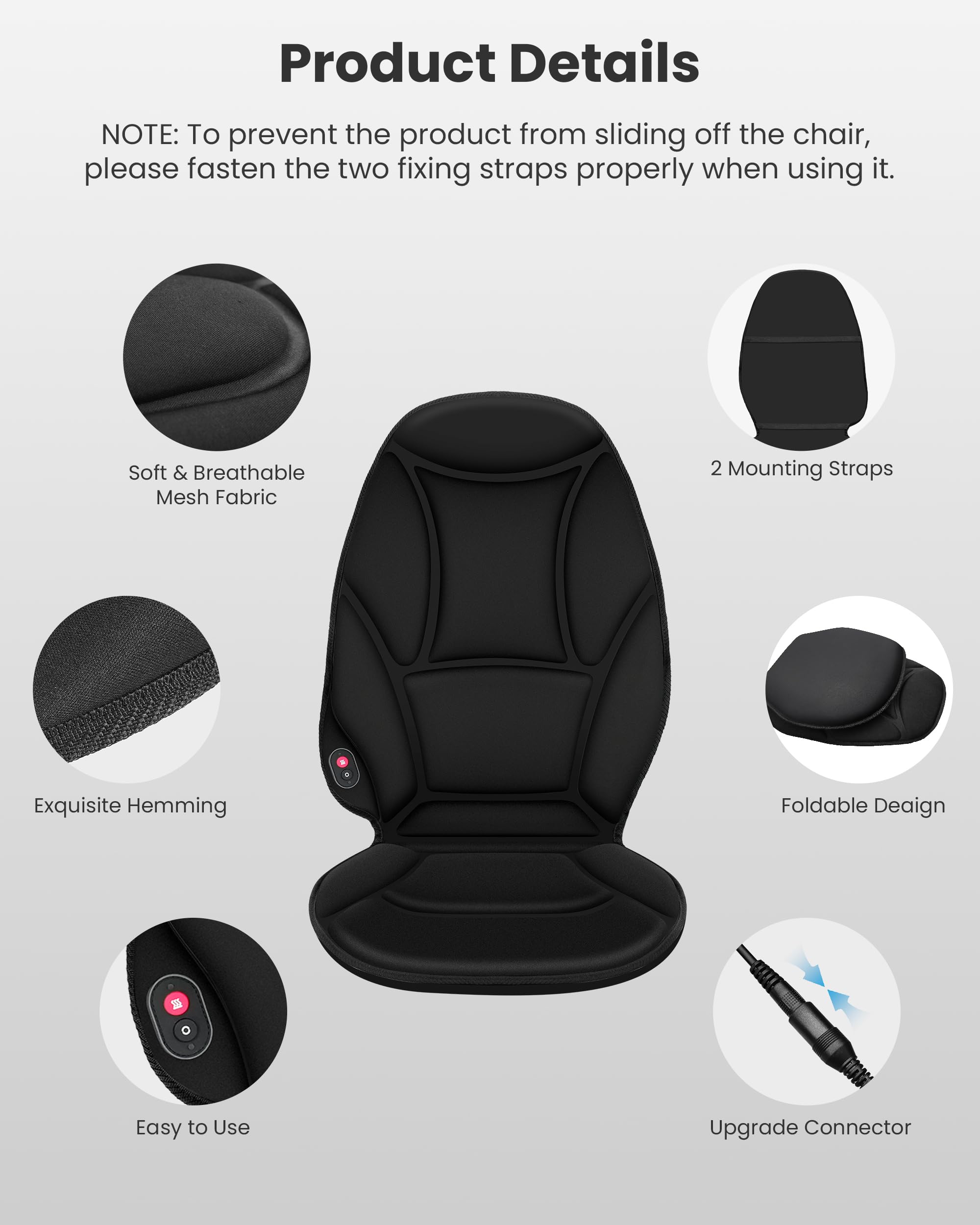 Non-slip backing keeps the pad in place during use.