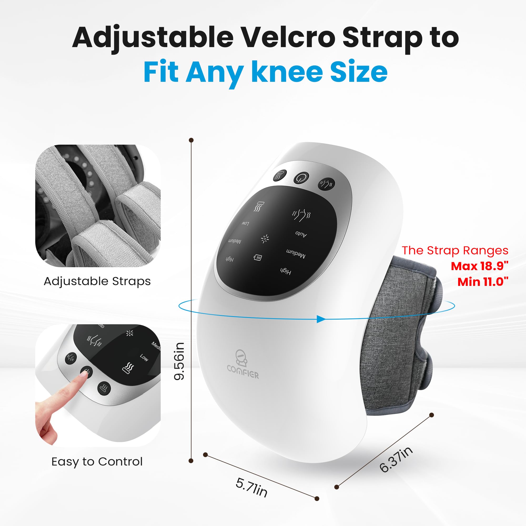 COMFIER rechargeable battery powers cordless massages anywhere.