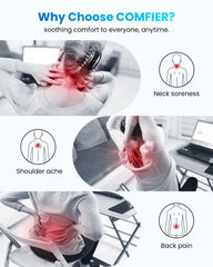 COMFIER removable flag pressure control for softer or firmer massage