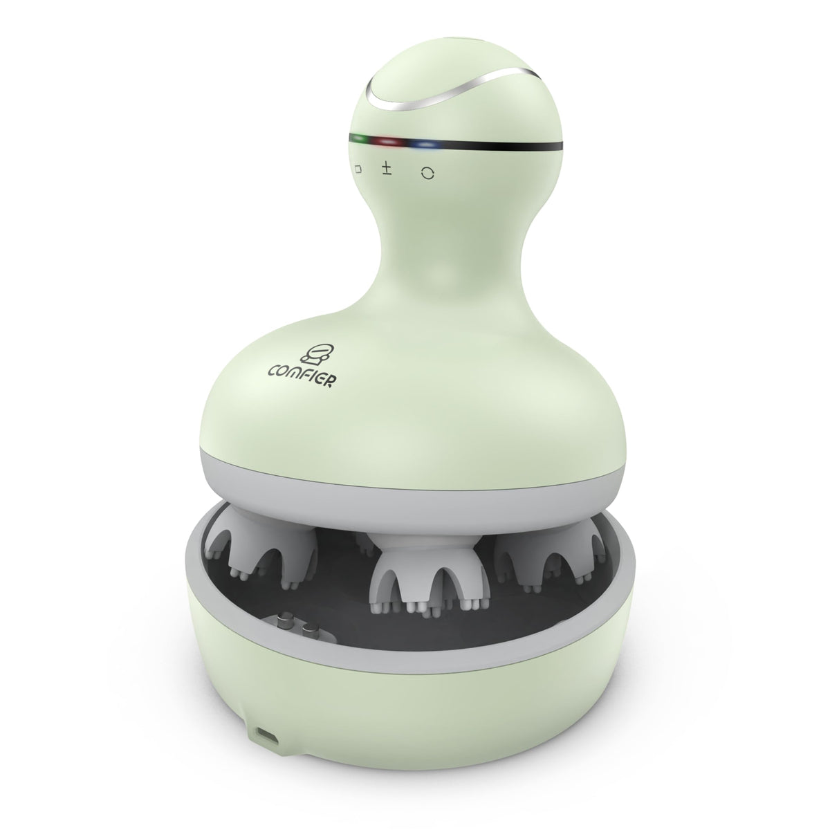 COMFIER scalp massager with four heads delivers full scalp contact for soothing relief