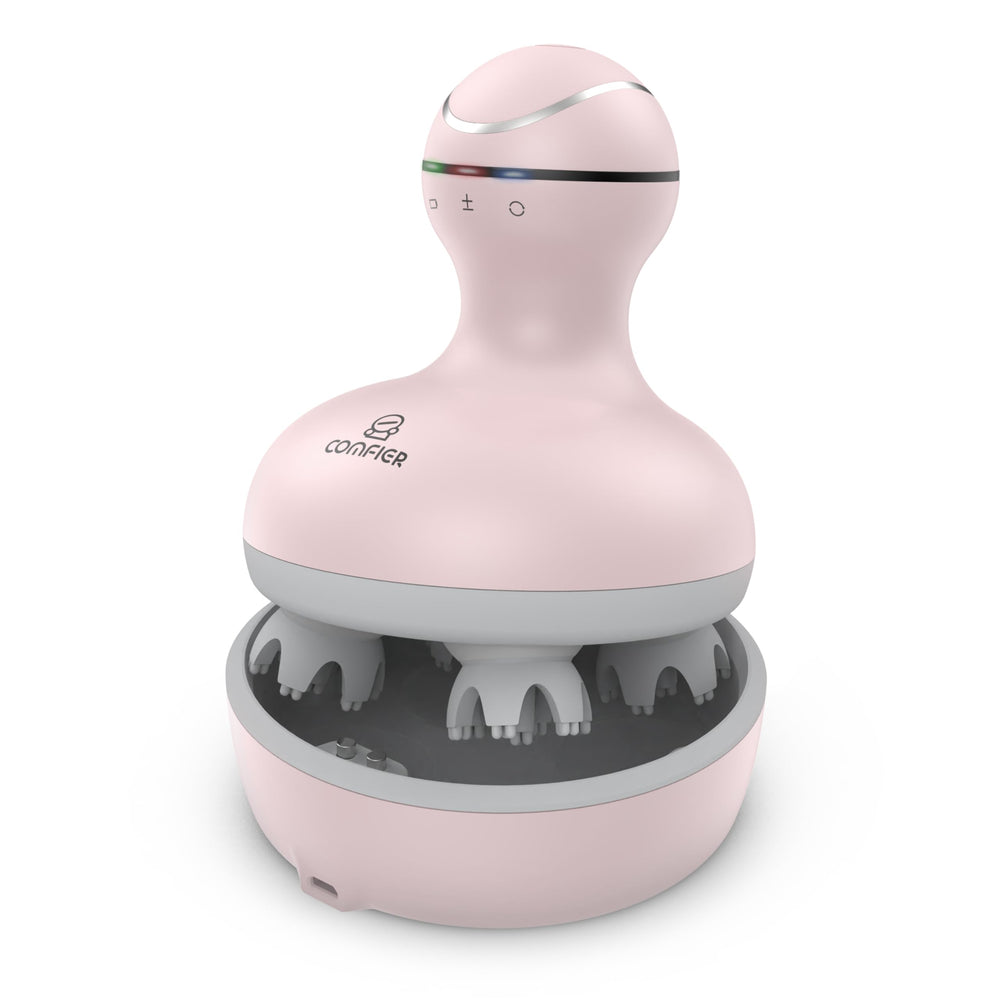 COMFIER scalp massager with four heads offers deep scalp stimulation and relaxation.