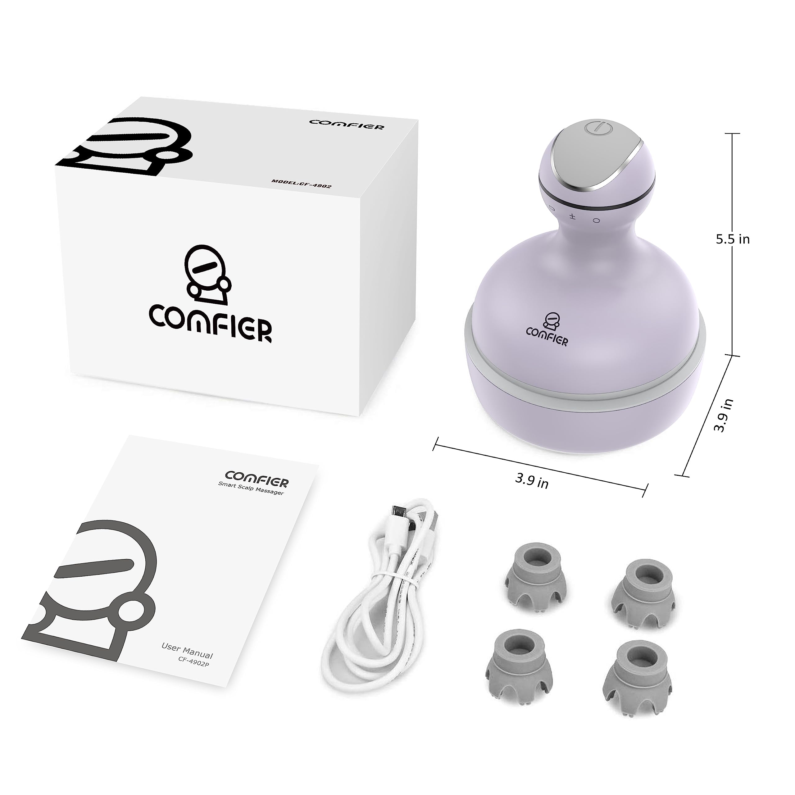 COMFIER scalp massager portable cordless design enables massage anywhere.