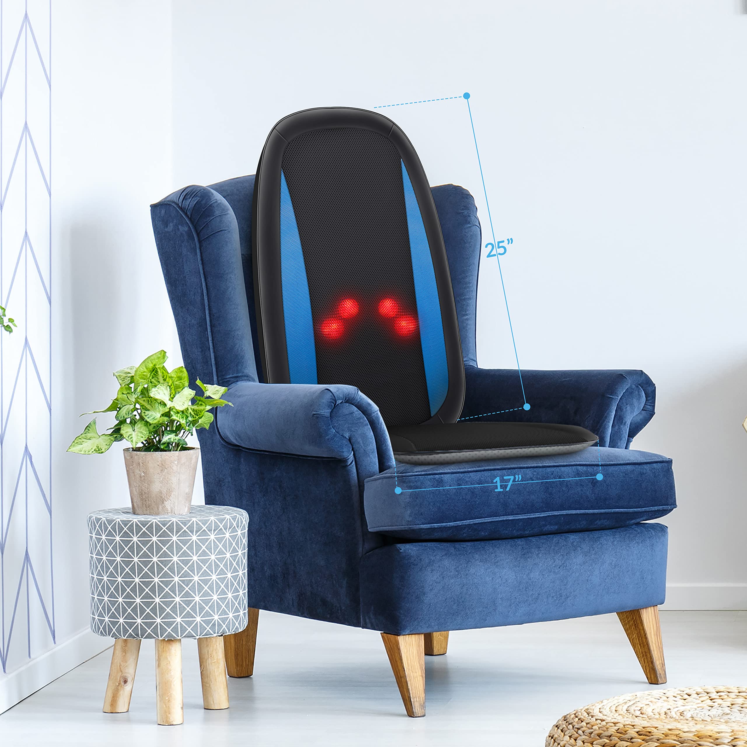 COMFIER shiatsu back massager chair strap ensures secure use on most chairs.