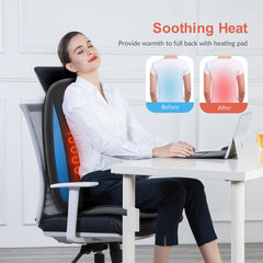 COMFIER shiatsu back massager heat panel provides soothing warmth during a full back session.