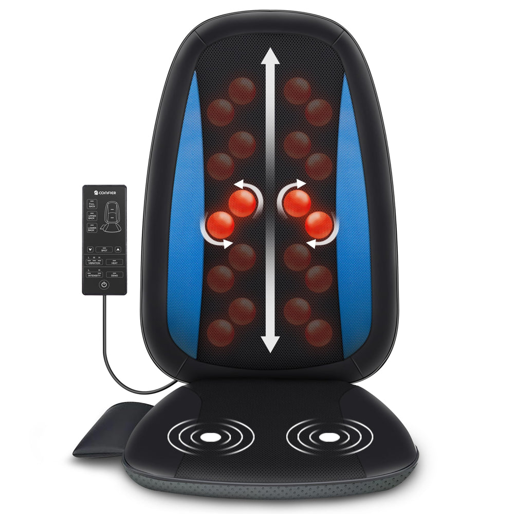 COMFIER shiatsu back massager rollers deliver deep kneading for knot relief while seated.