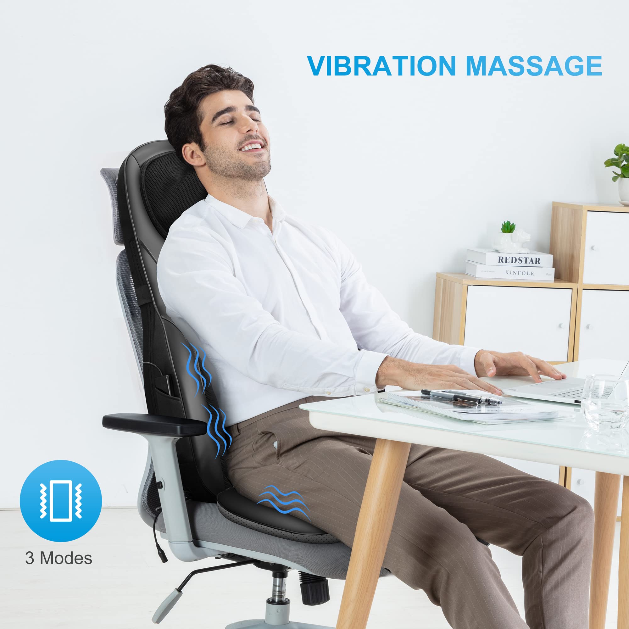 COMFIER waist flap extends massage to hips for broader relief.