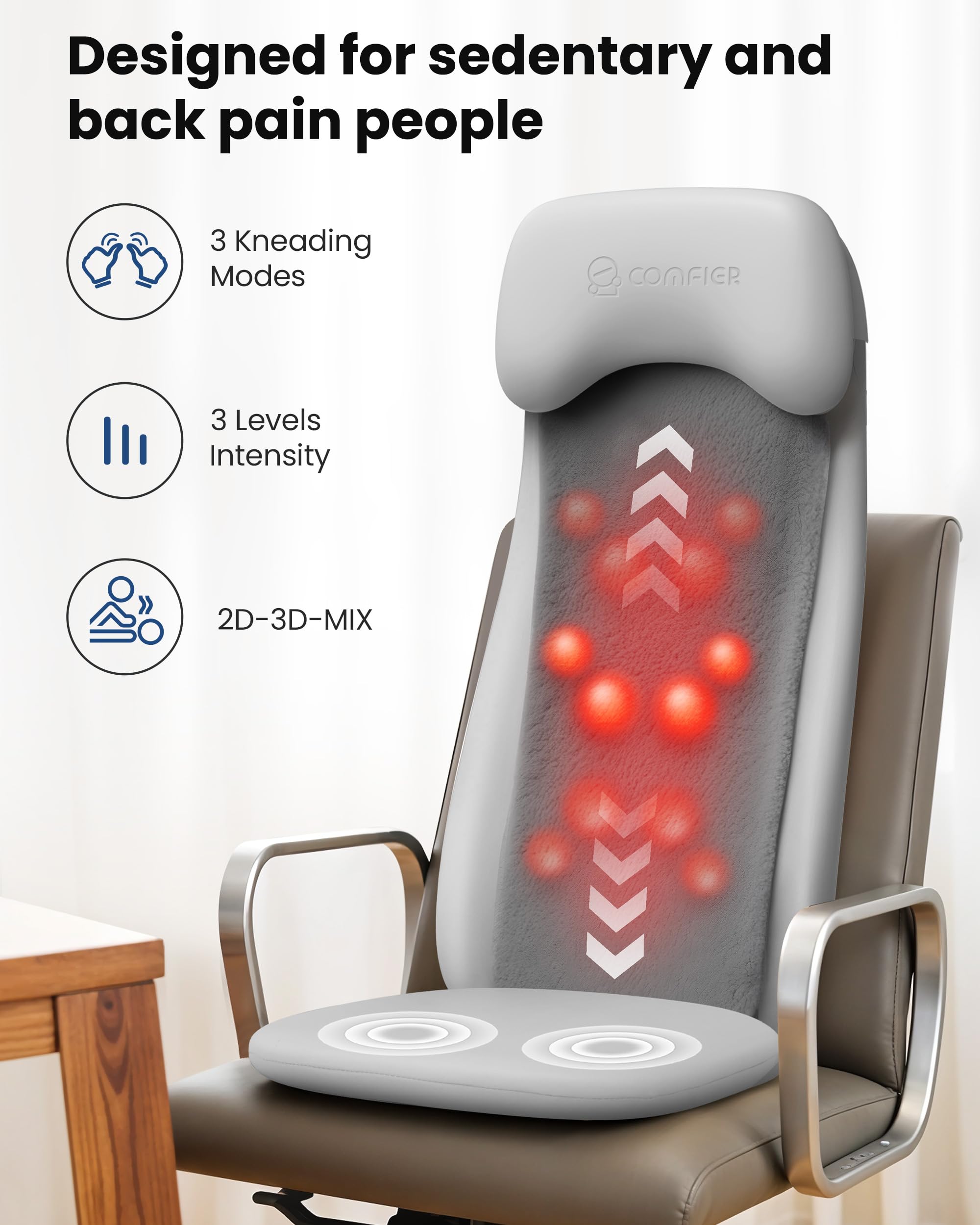 COMFIER massage modes 2D/3D for customizable back kneading