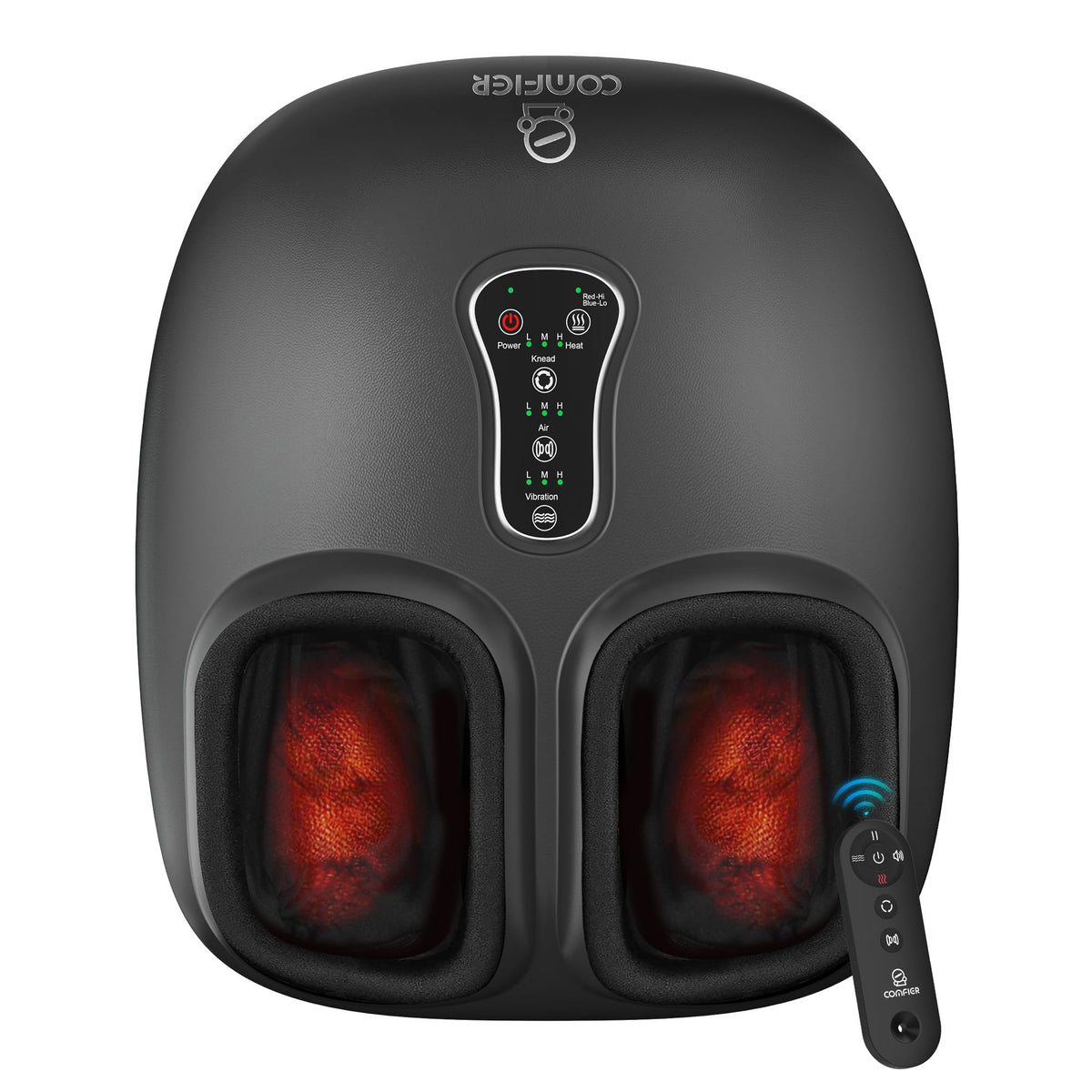 COMFIER Shiatsu Foot Massager with remote control for hands-free relaxation.