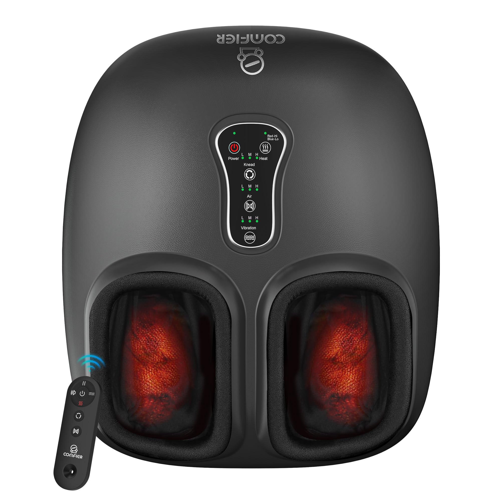 COMFIER Shiatsu foot massager with remote control for effortless at-home relaxation.