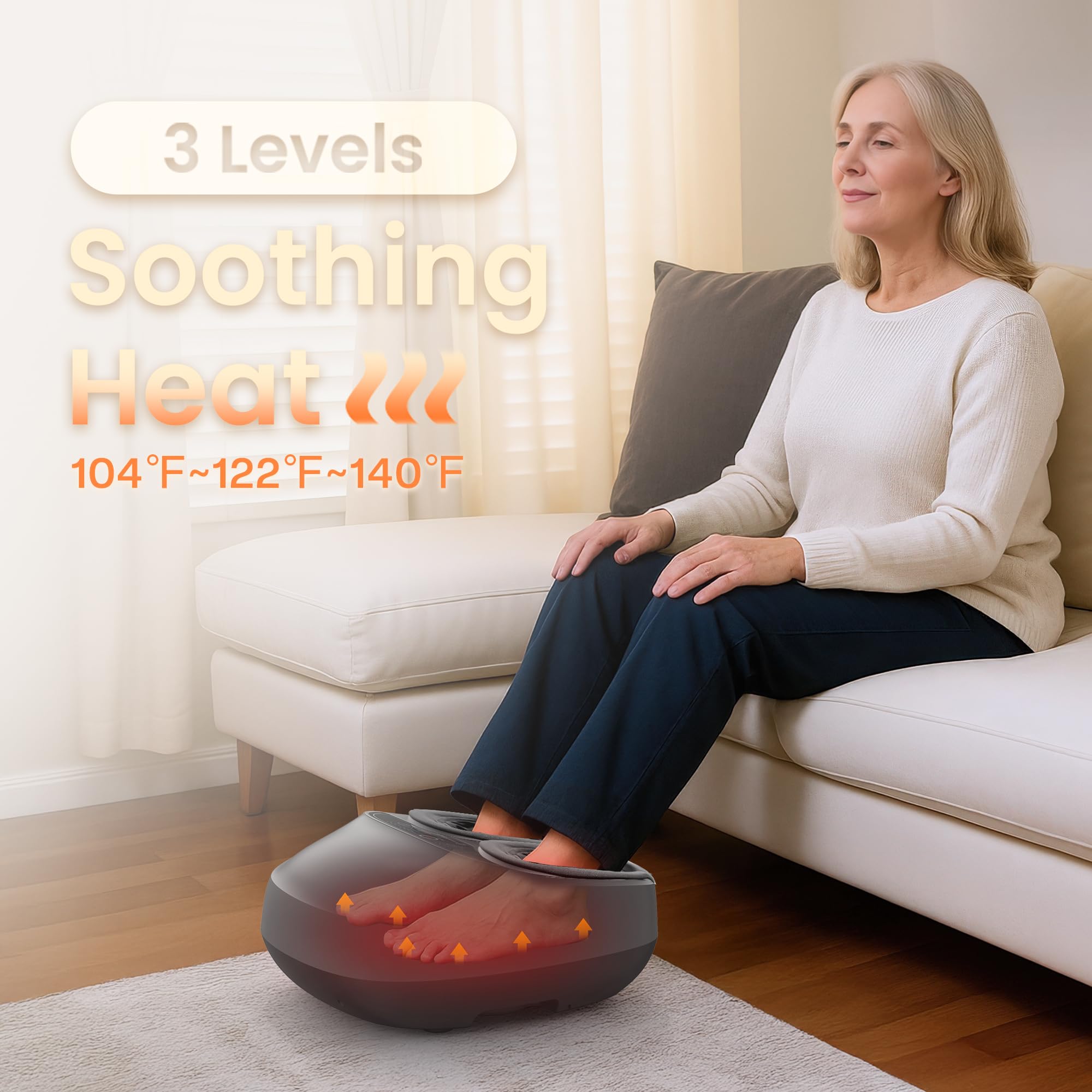 COMFIER shiatsu action targets heels for focused comfort.