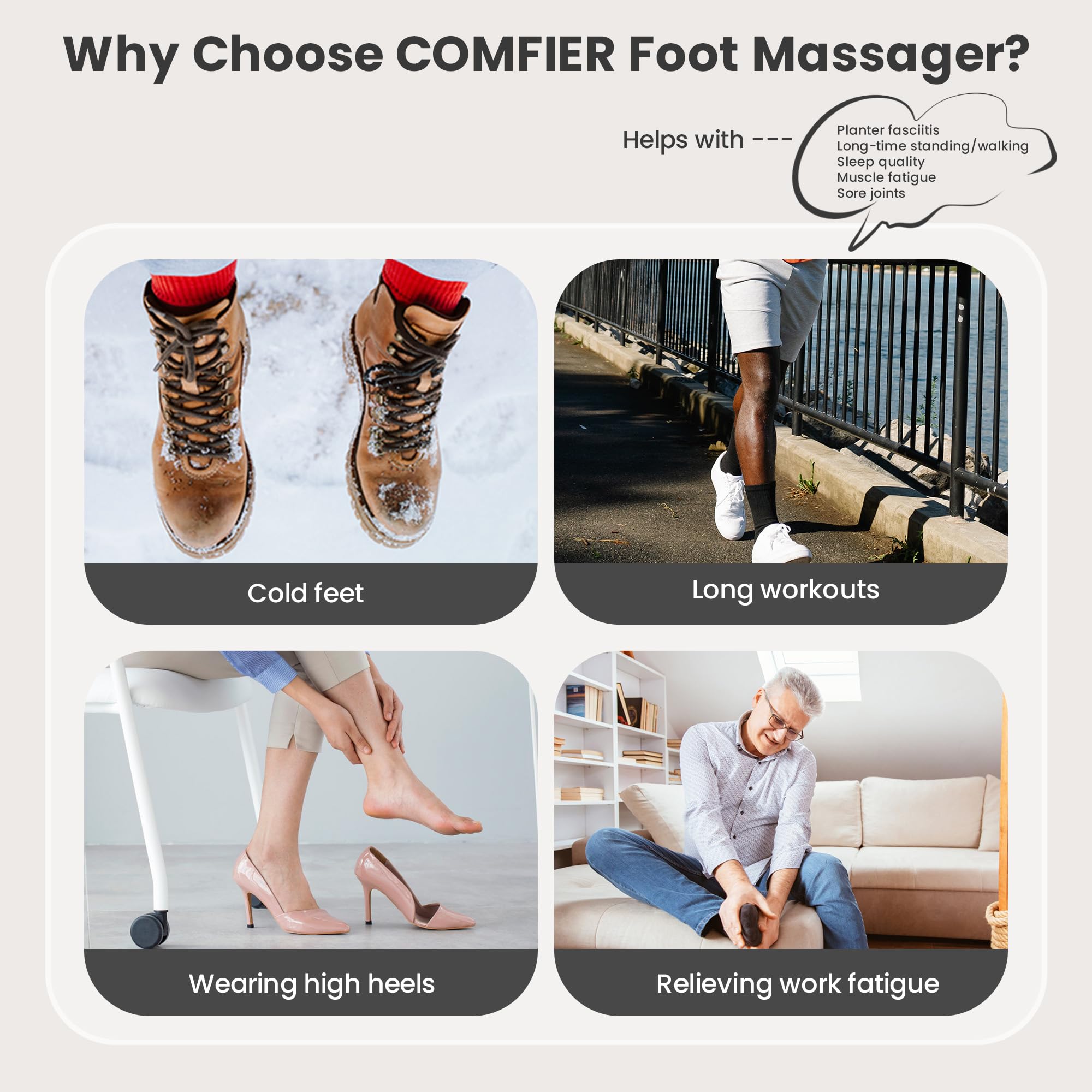 COMFIER wide interior fits feet up to US size 13