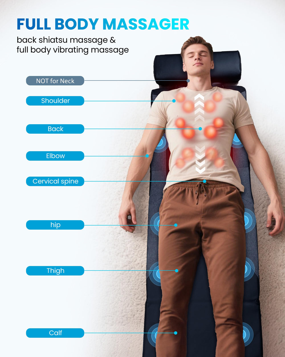 COMFIER massage mat on sofa supports neck and back for post‑work unwind.
