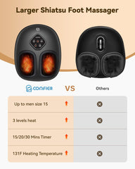 COMFIER shiatsu foot massager with 3 intensity controls for tailored comfort.