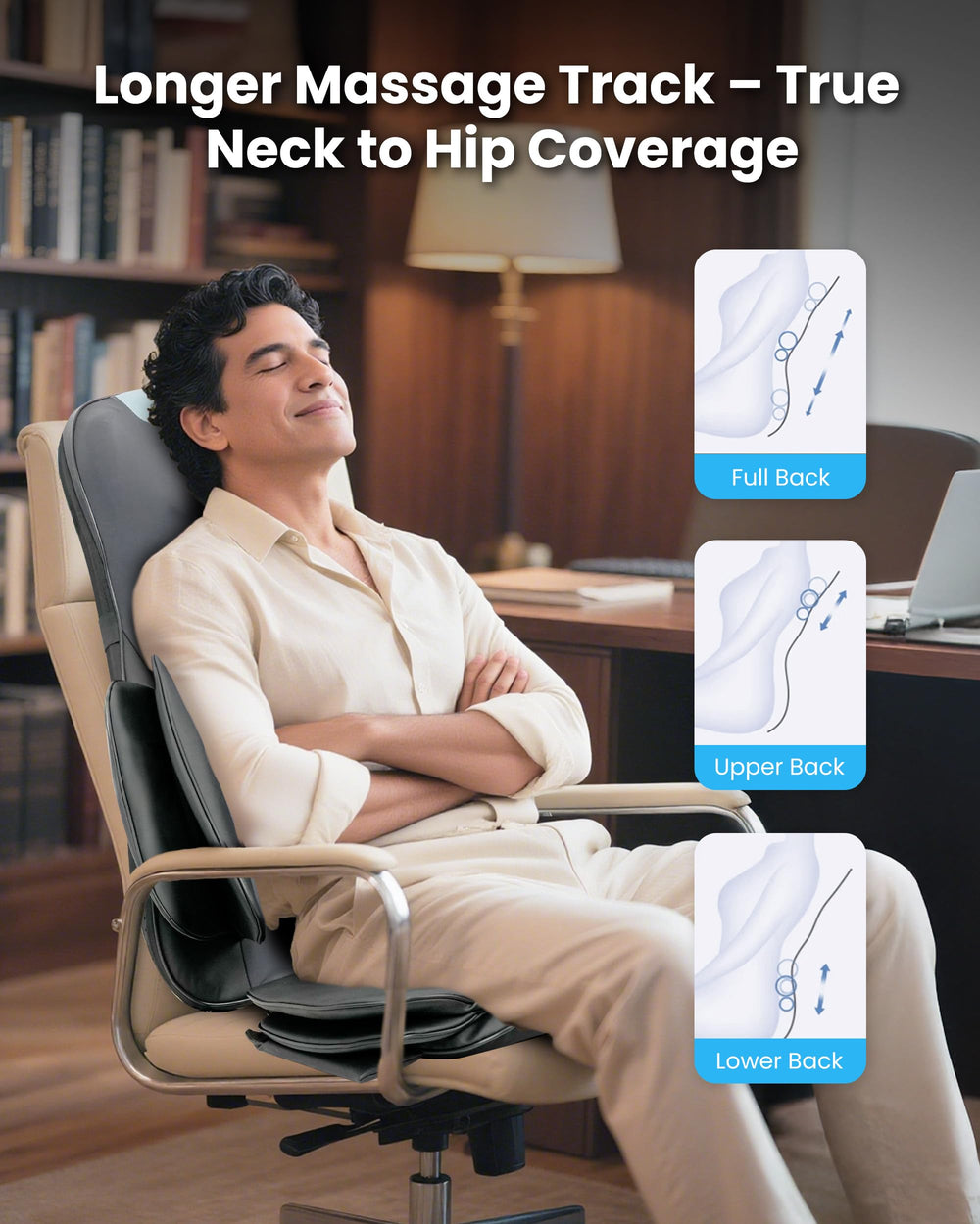 COMFIER 4D kneading massager targets tense muscles along the spine