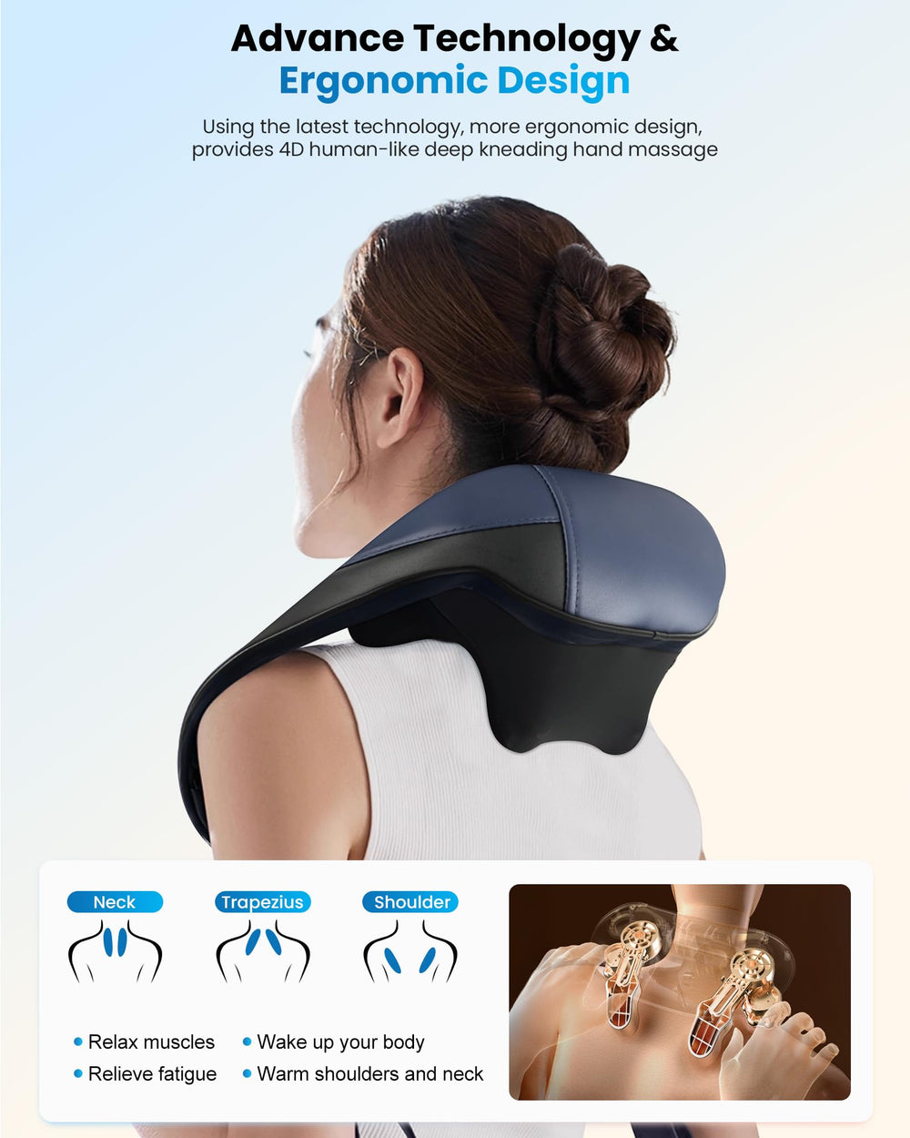COMFIER neck massager with graphene heating delivers quicker, deeper warmth