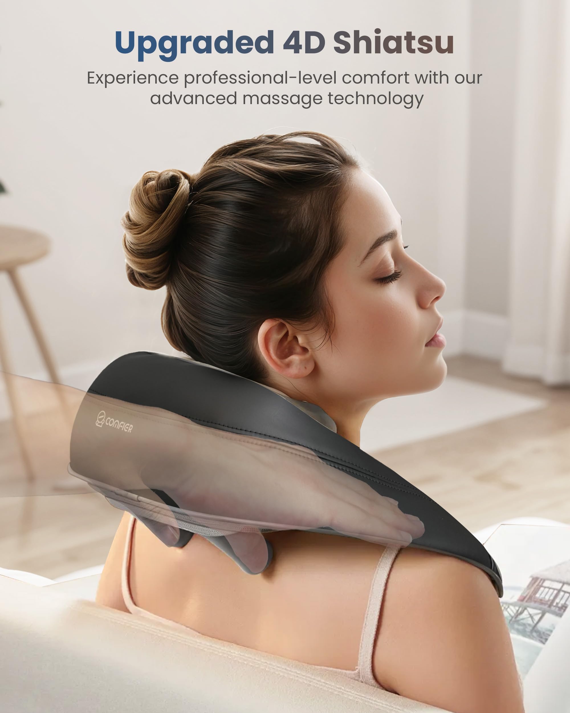 COMFIER wireless back massager offers portable relief with heat