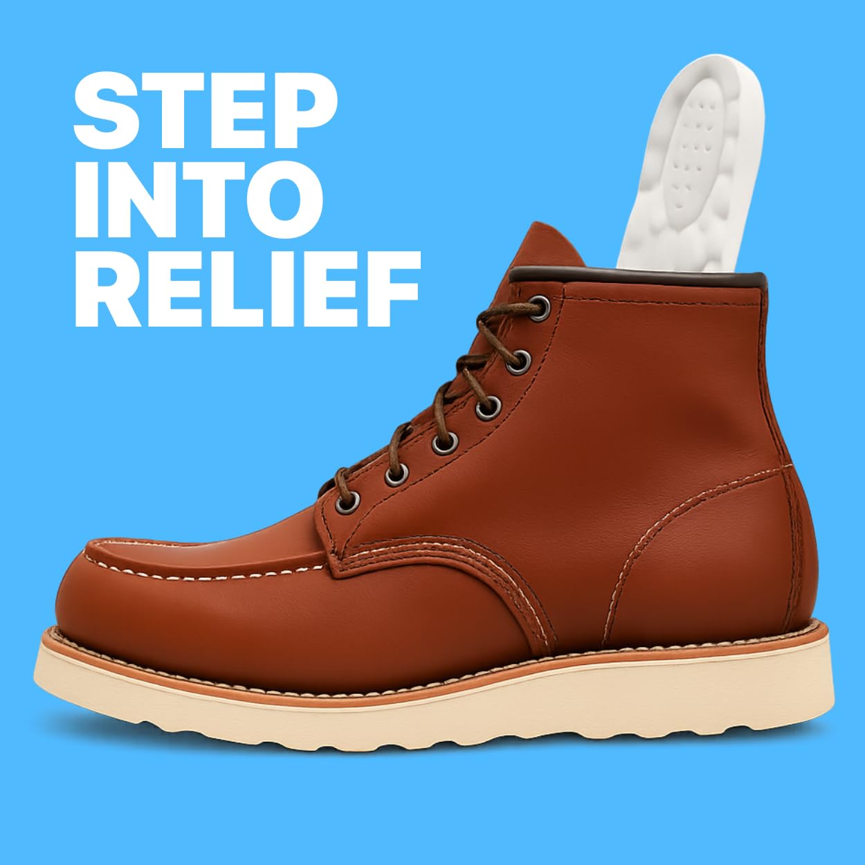 Comfort 365 Cloud Insoles in-shoe view demonstrates shock absorption and heel stability.
