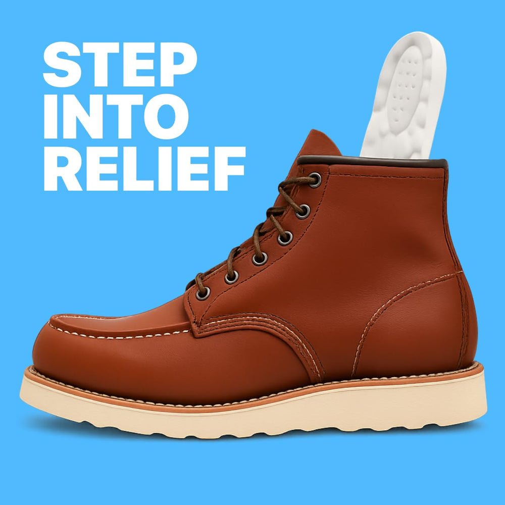 Comfort 365 Cloud Insoles in-shoe view demonstrates shock absorption and heel stability.