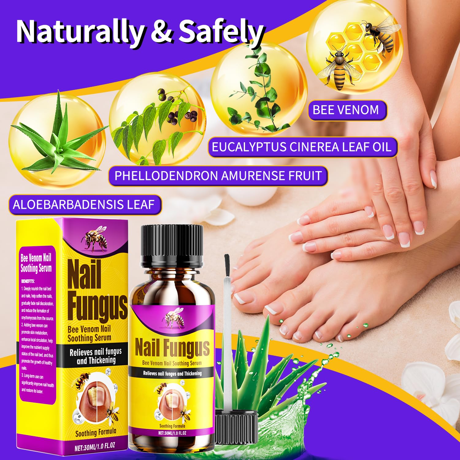 Comfort applying treatment at base of cuticle on infected nail