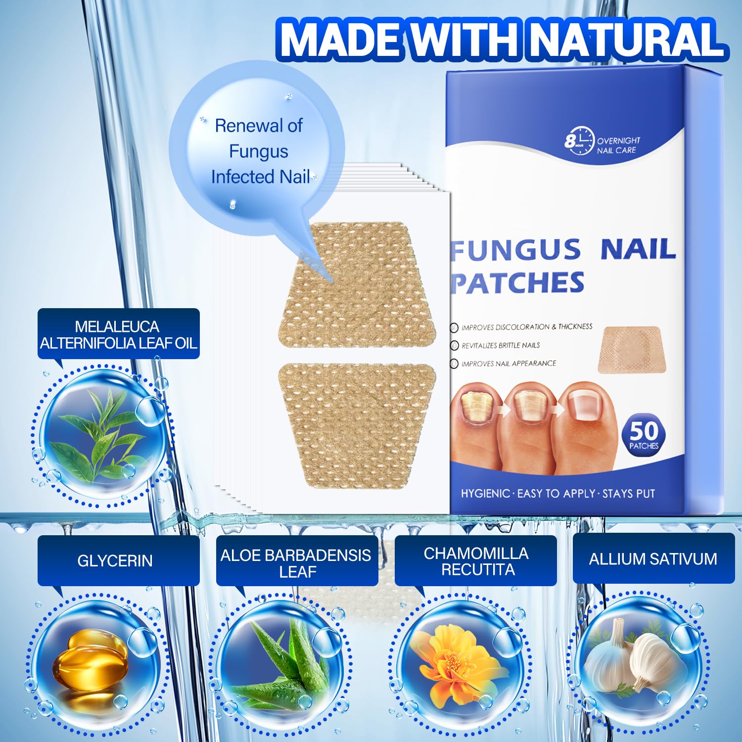 Ingredientes naturales de Comfort para uñas más sanas y cuidadas.