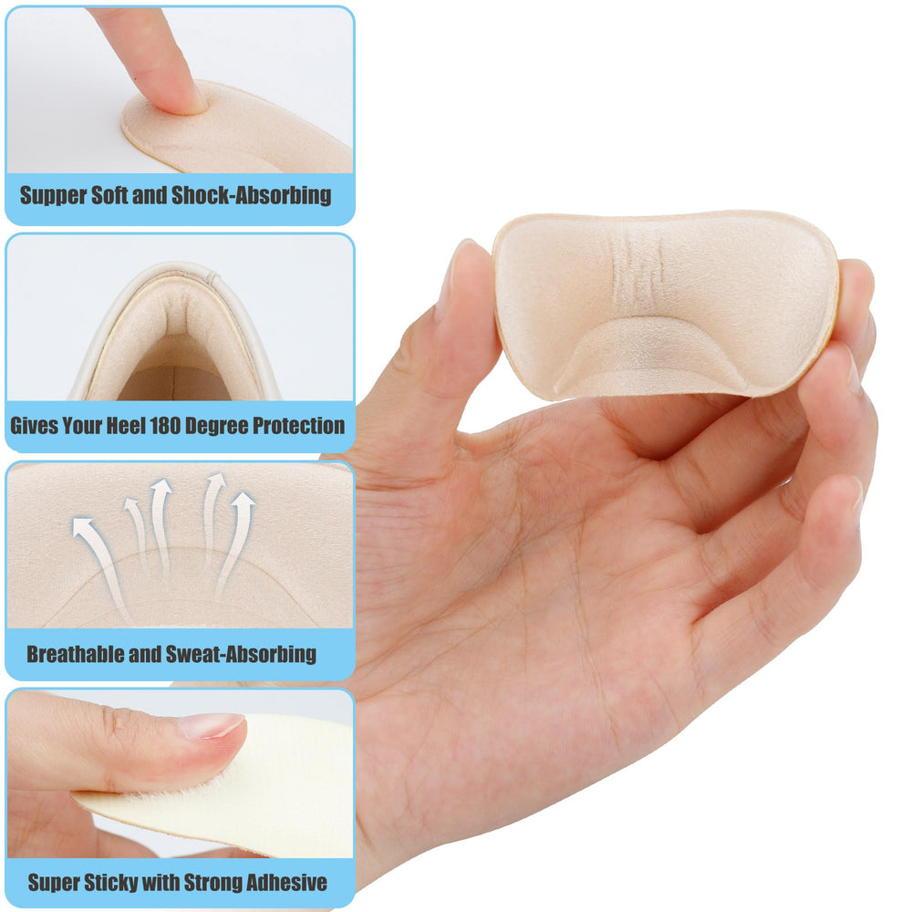 Comfowner adhesive heel pads stay securely in place during wear