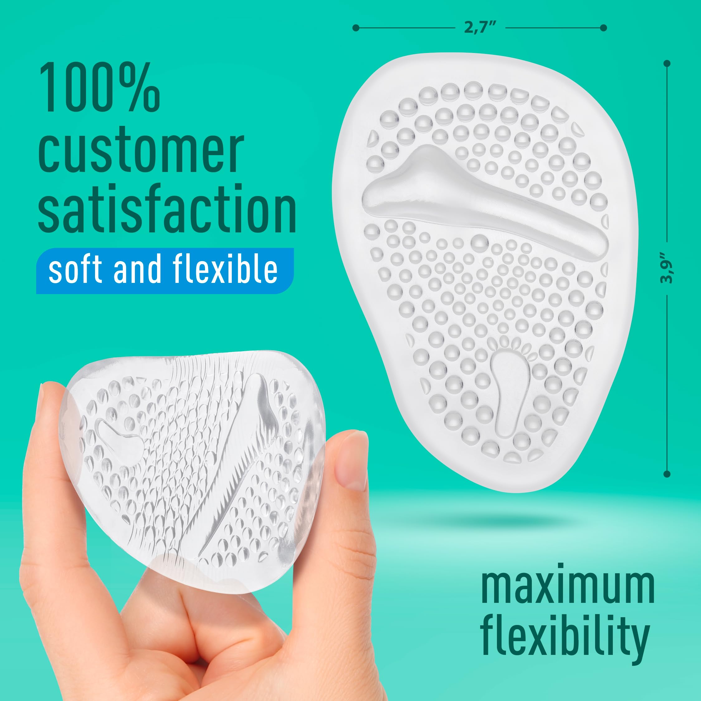 Comfwalk metatarsal pads anti-slip keeps cushion secure while dancing