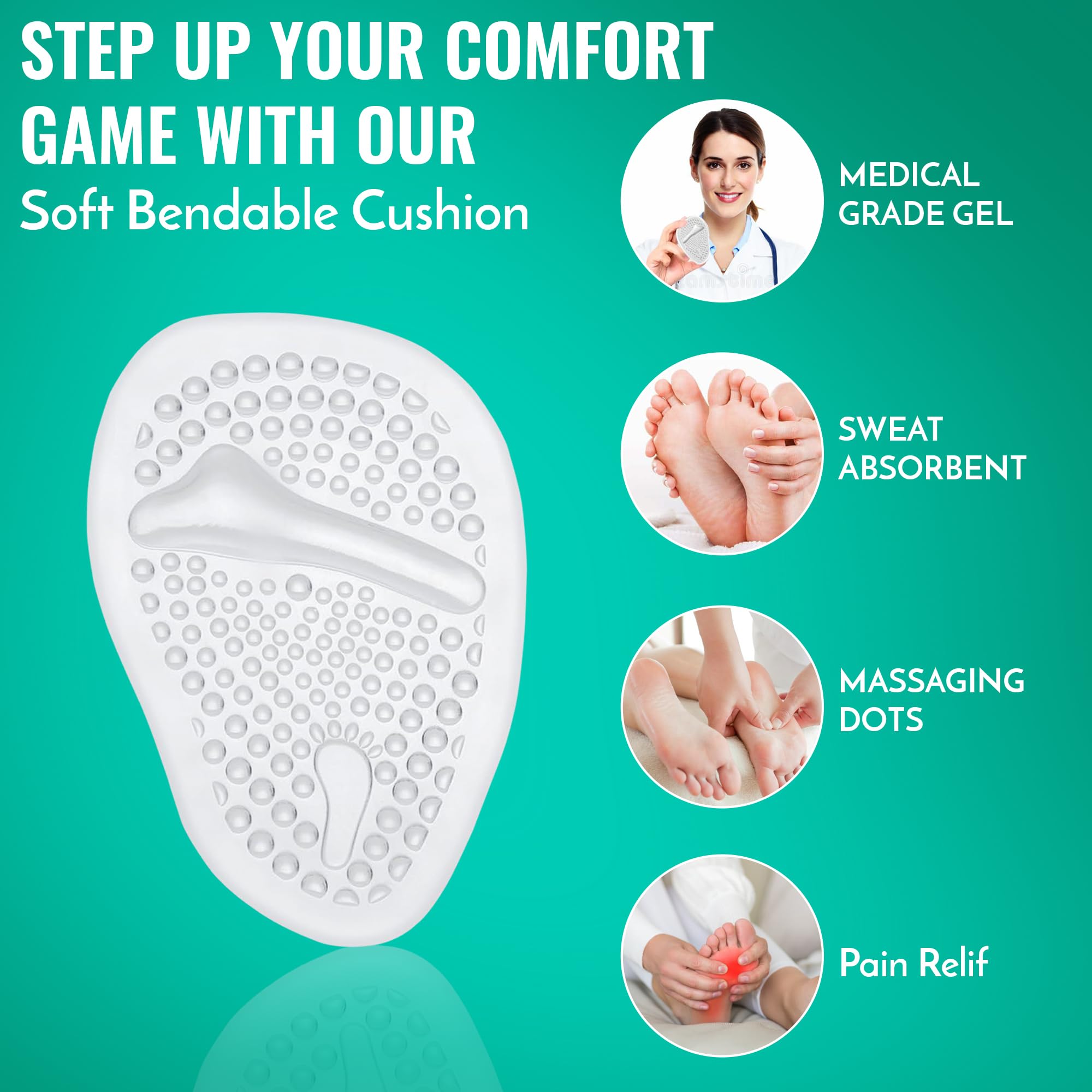 Comfwalk StepEase reusable gel pads stay skin-safe and easy to refresh.