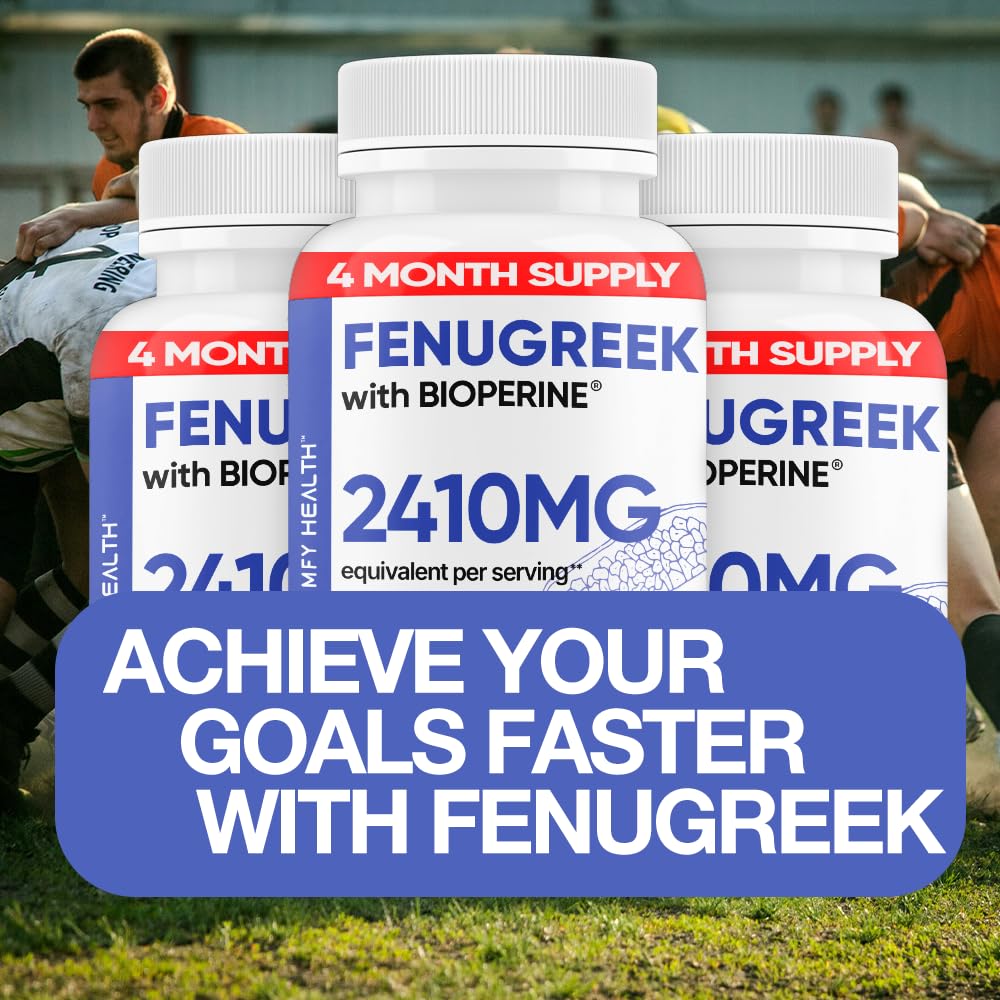 COMFY HEALTH Fenugreek label detail highlighting 10:1 extract.