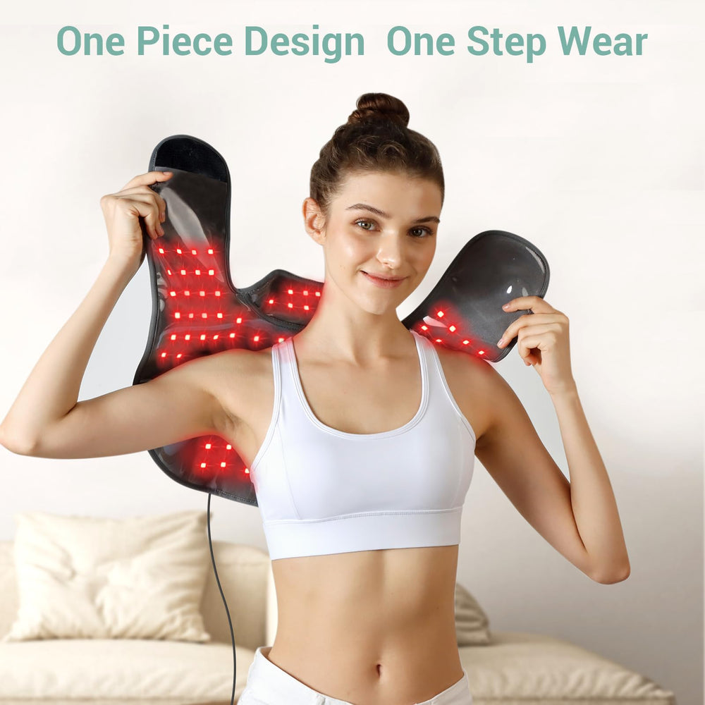 Comfytemp 162-LED wrap highlighting 660nm red light for skin comfort.