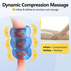 Comfytemp three-circle airbags deliver kneading-like pressure around calves.