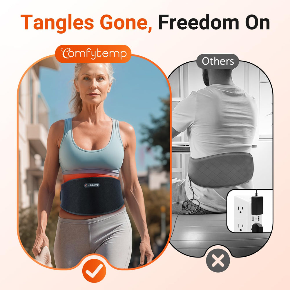 Comfytemp belt battery pack highlights cordless operation for mobility