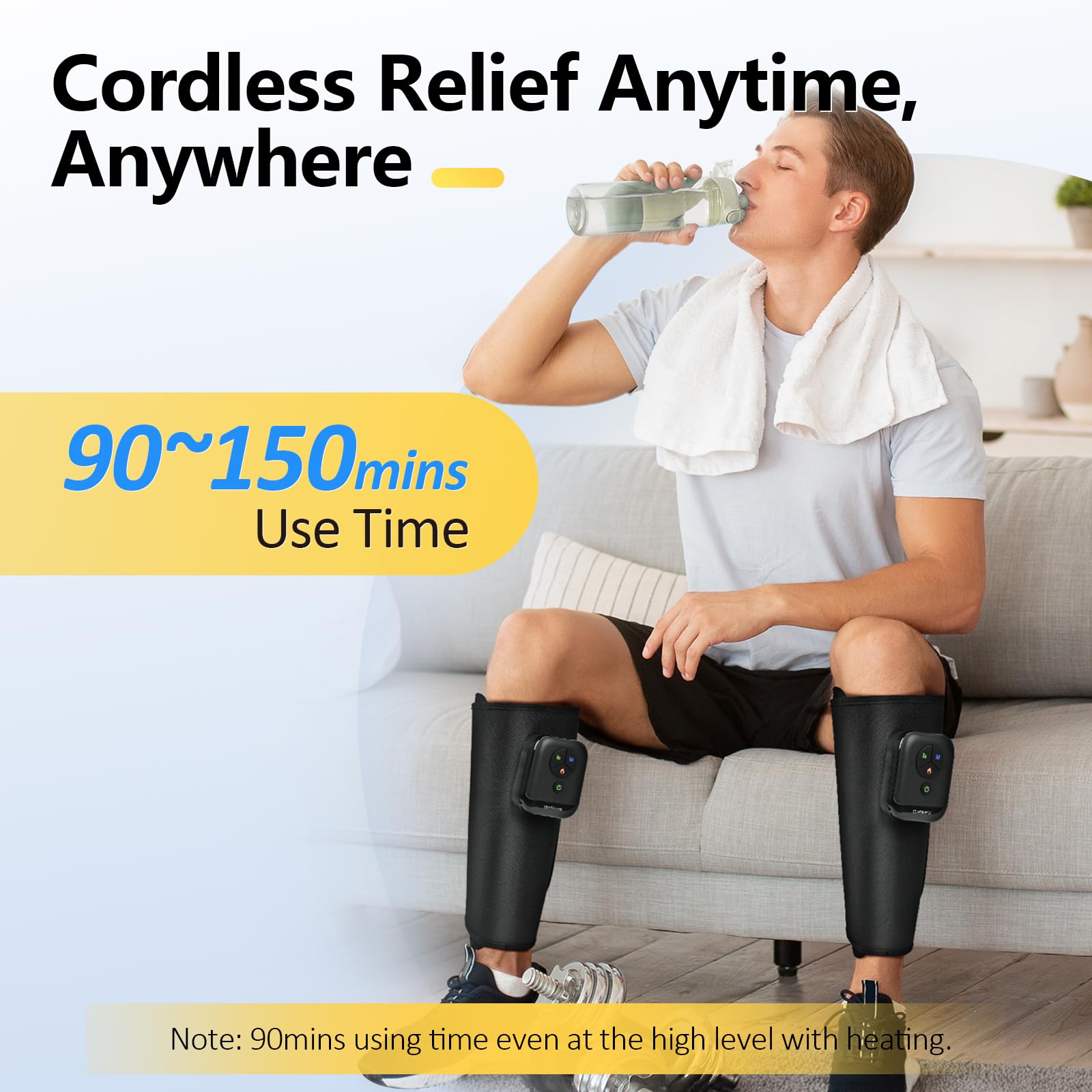 Comfytemp leg massager dual-control buttons enable quick customization.