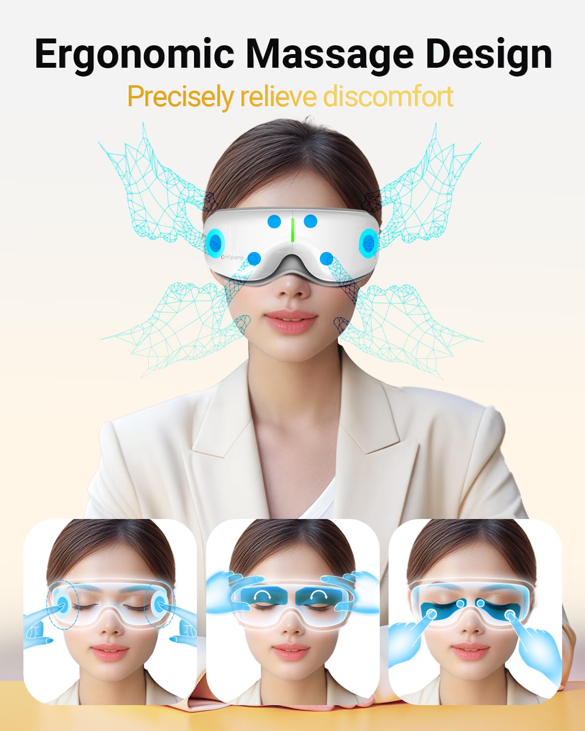 Comfytemp Eye Massager folded design fits easily in a bag