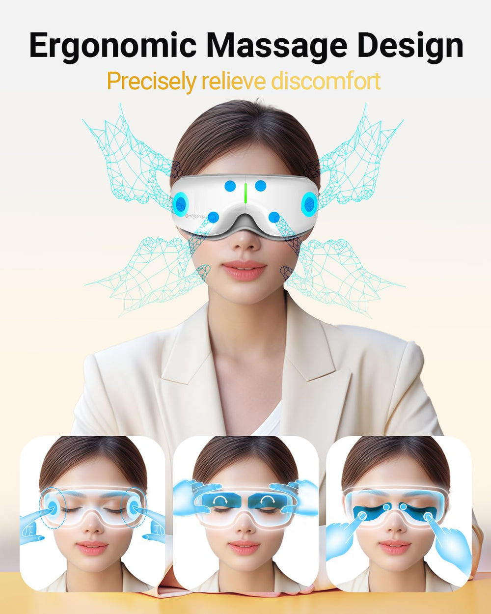 Comfytemp Eye Massager folded design fits easily in a bag