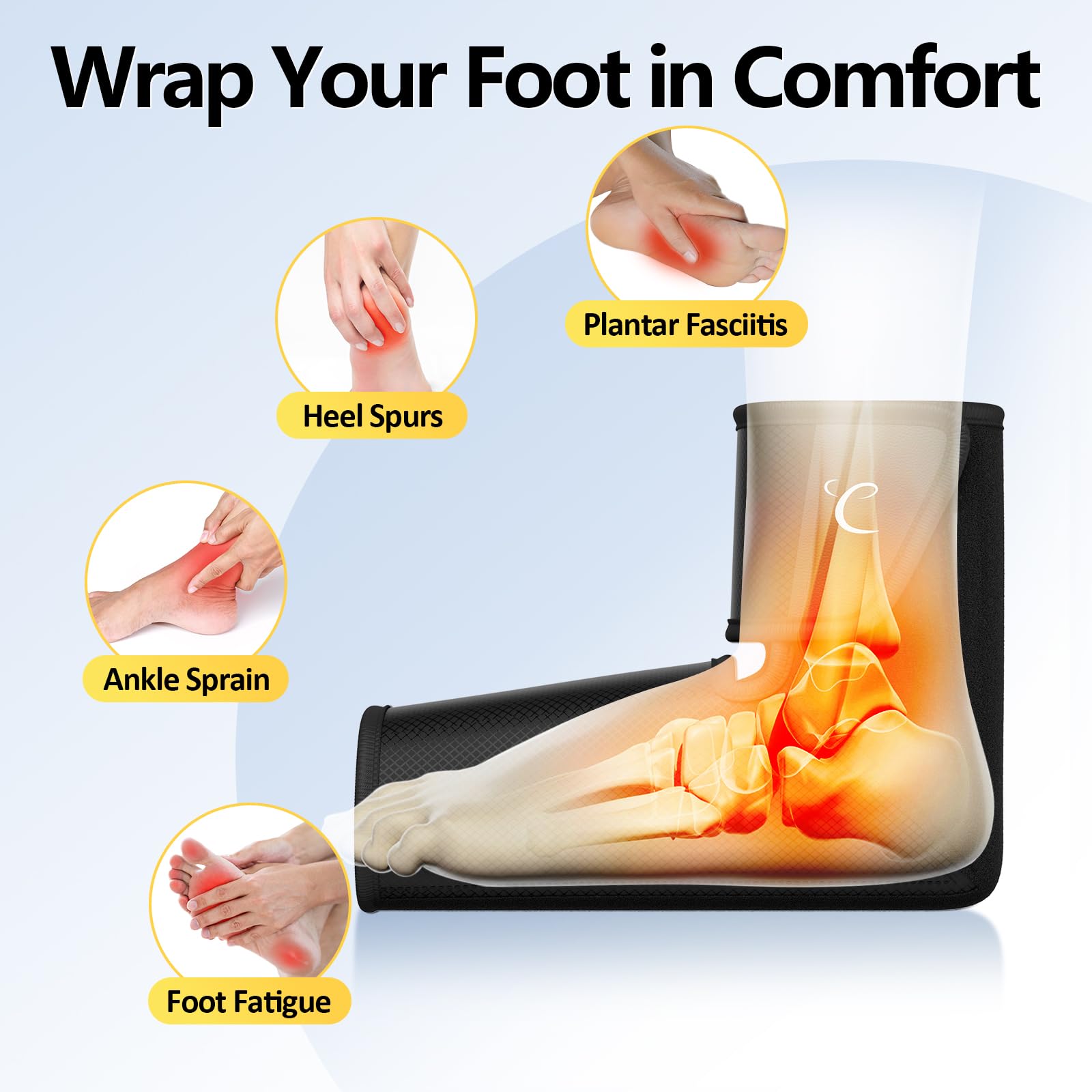 Comfytemp foot massager offers 3 modes and 3 intensities for customization.