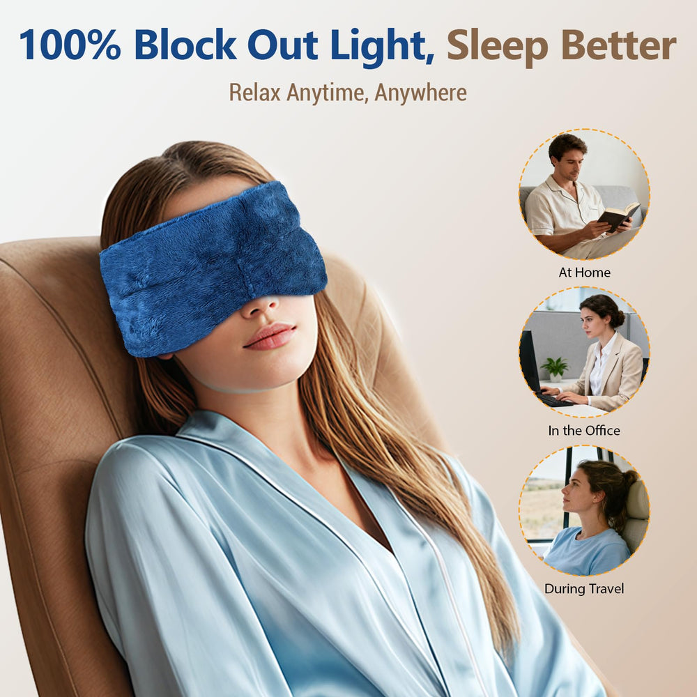 Comfytemp heated eye mask delivers steam-like warmth to ease eye tension.