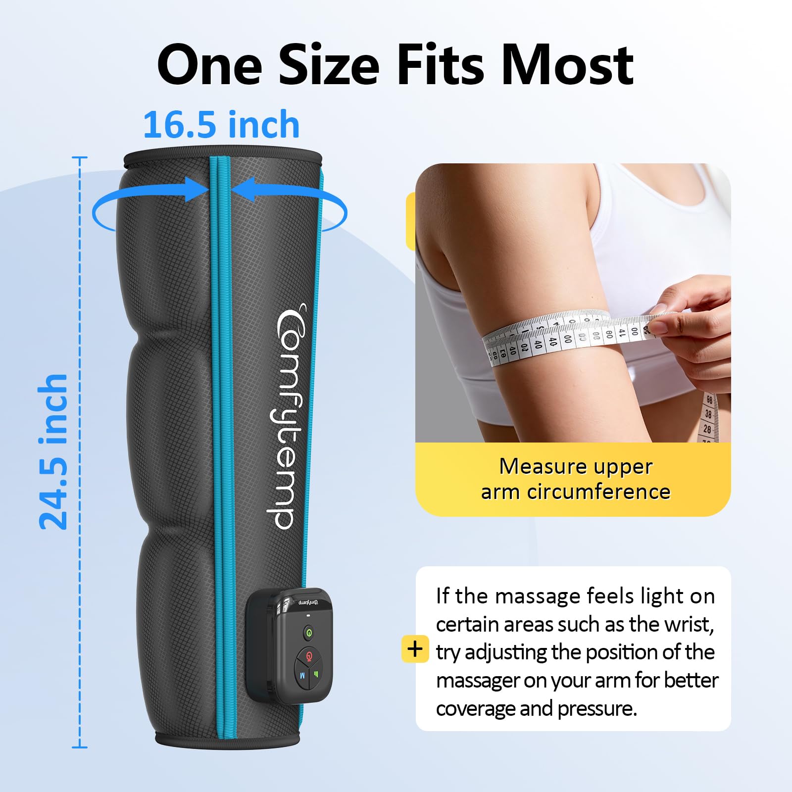Comfytemp K1065 zipper design arm sleeve for easy wear and adjustable fit